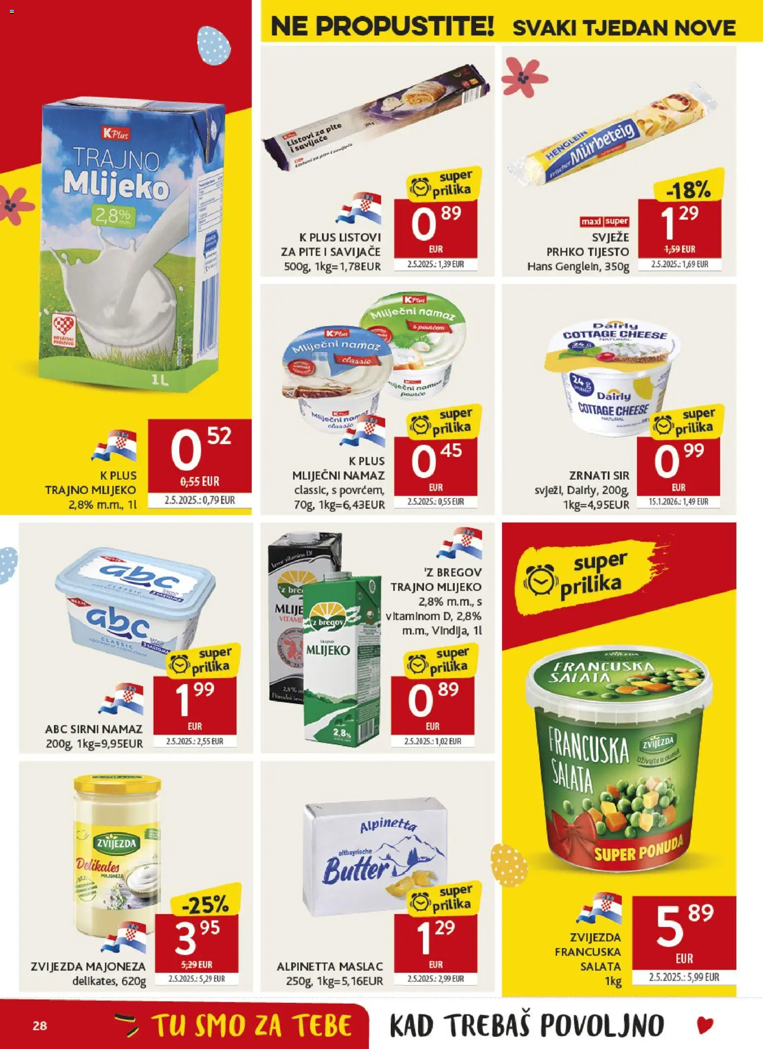 Konzum HR akciós ujság - amely érvényes a következő dátumtól: 25.03.2026 | Oldal: 28 | Termékek: Cottage cheese, Saláta
