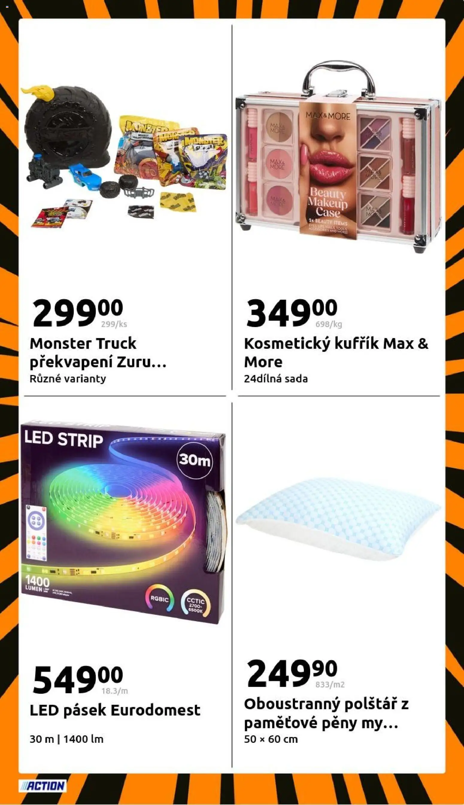 Action Black Friday od 26.11.2025 | Strana: 19 | Produkty: Kufřík, Makeup, Polštář, LED