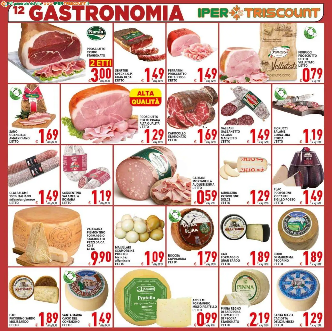 Volantino Ipertriscount del 26.09.2025 | Pagina: 12 | Prodotti: Salamella, Prosciutto, Pecorino, Guanciale