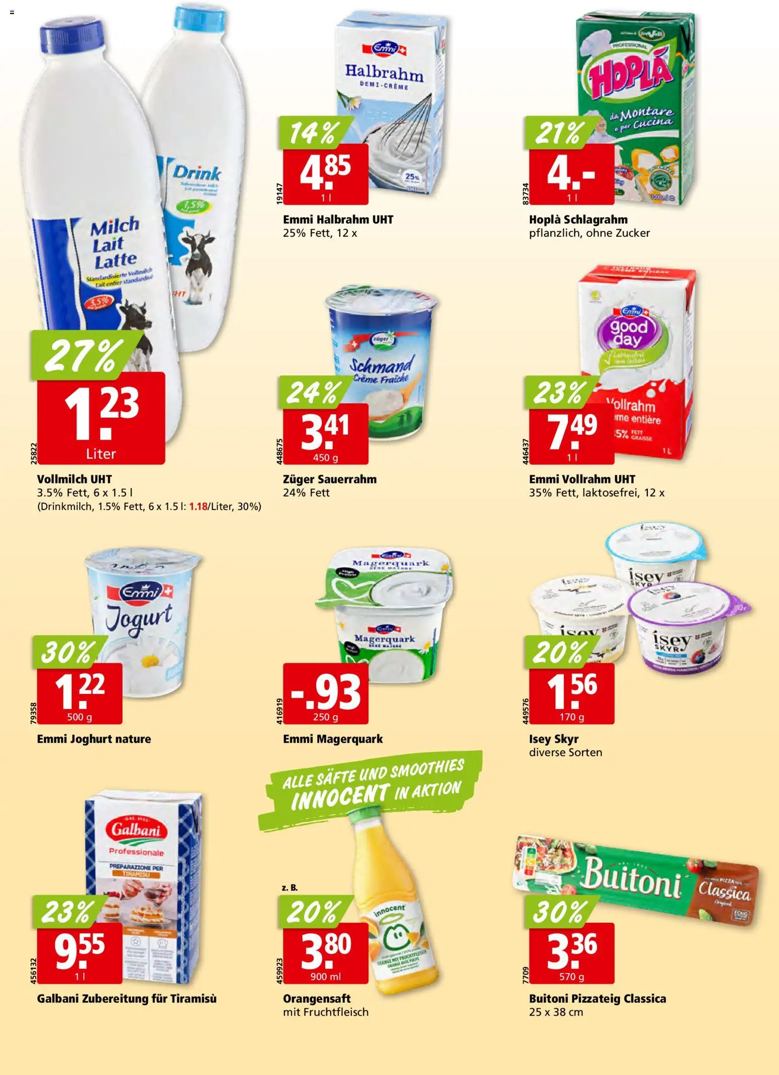 Aligro aktionen – gültig ab 20.04.2026 | Seite: 14 | Produkte: Schlagrahm, Orangensaft, Milch, Sauerrahm