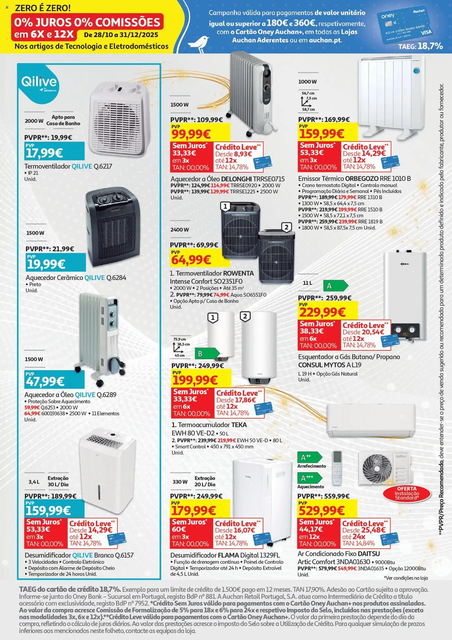 Auchan - Onde o Natal acontece com a melhor tecnologia │ válido de 21.11.2025 | Página: 19 | Produtos: Aquecedor, Ar condicionado, Óleo, Desumidificador