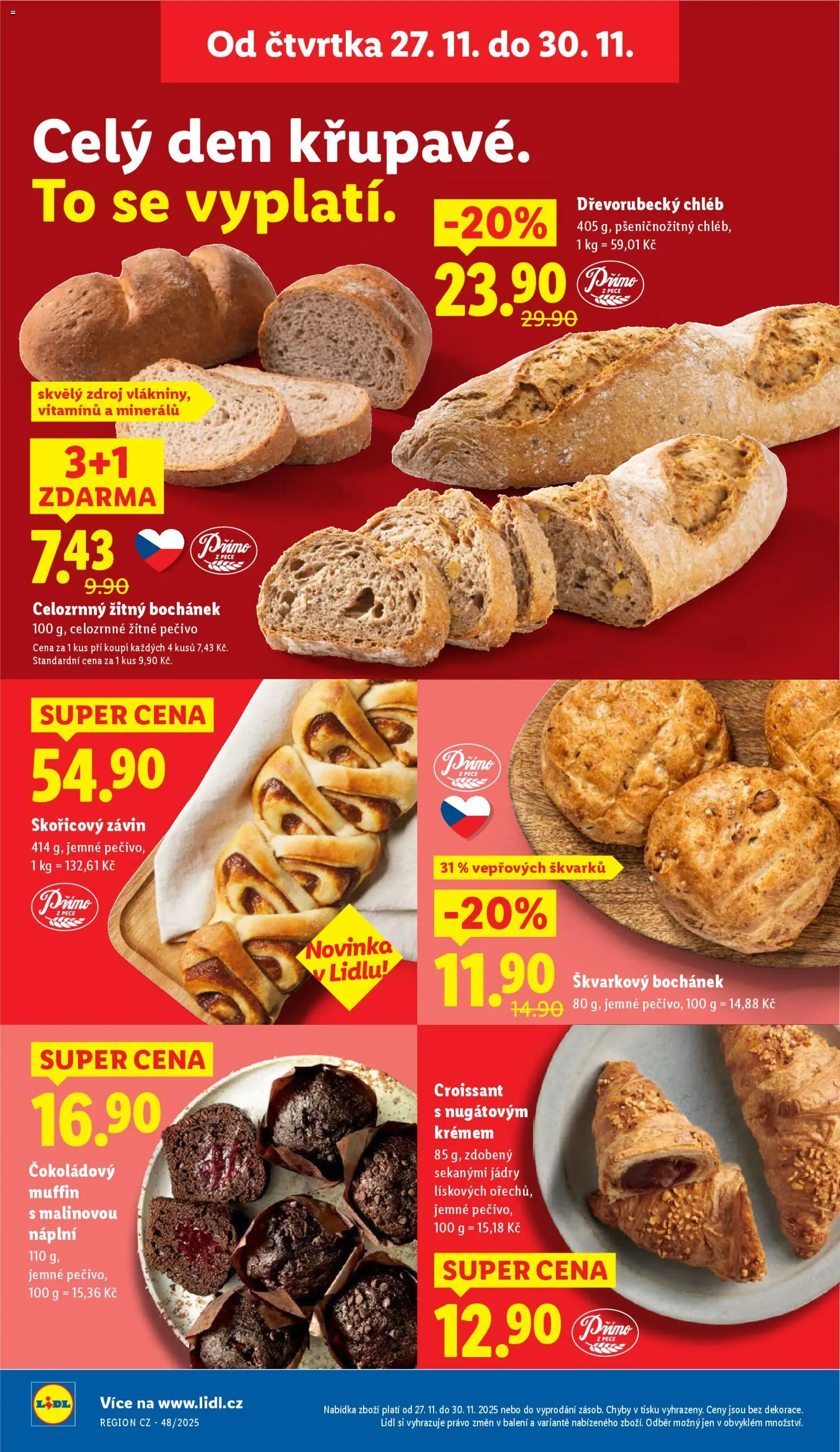 Lidl Black Friday od 27.11.2025 | Strana: 20 | Produkty: Chléb, Pečivo, Croissant, Žitné pečivo