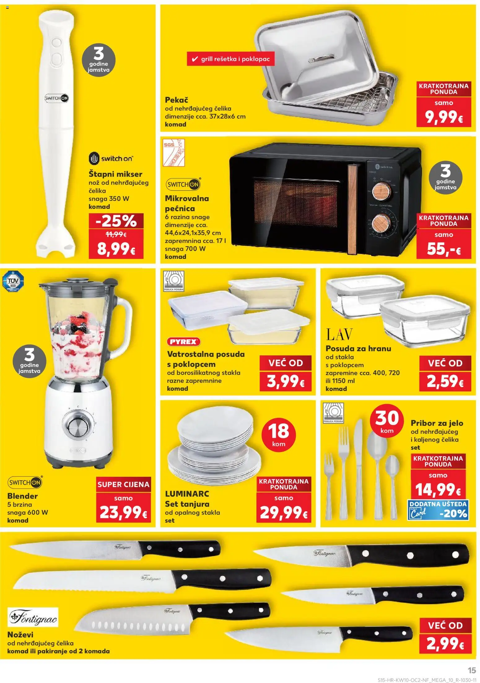 Kaufland katalog | vrijedi od 04.03.2026 | Stranica: 15 | Proizvodi: Štapni mikser, Perilica posuđa, Nož, Pećnica