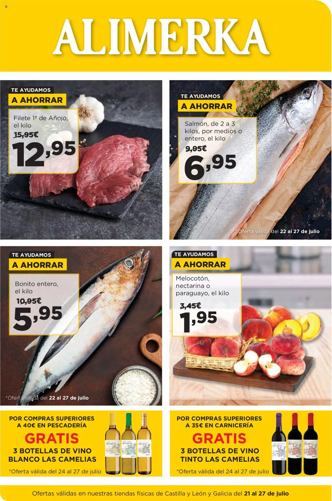 Alimerka folleto Castilla y León │ válido desde el 21.07.2025 | Página: 1 | Productos: Vino, Té, Filete