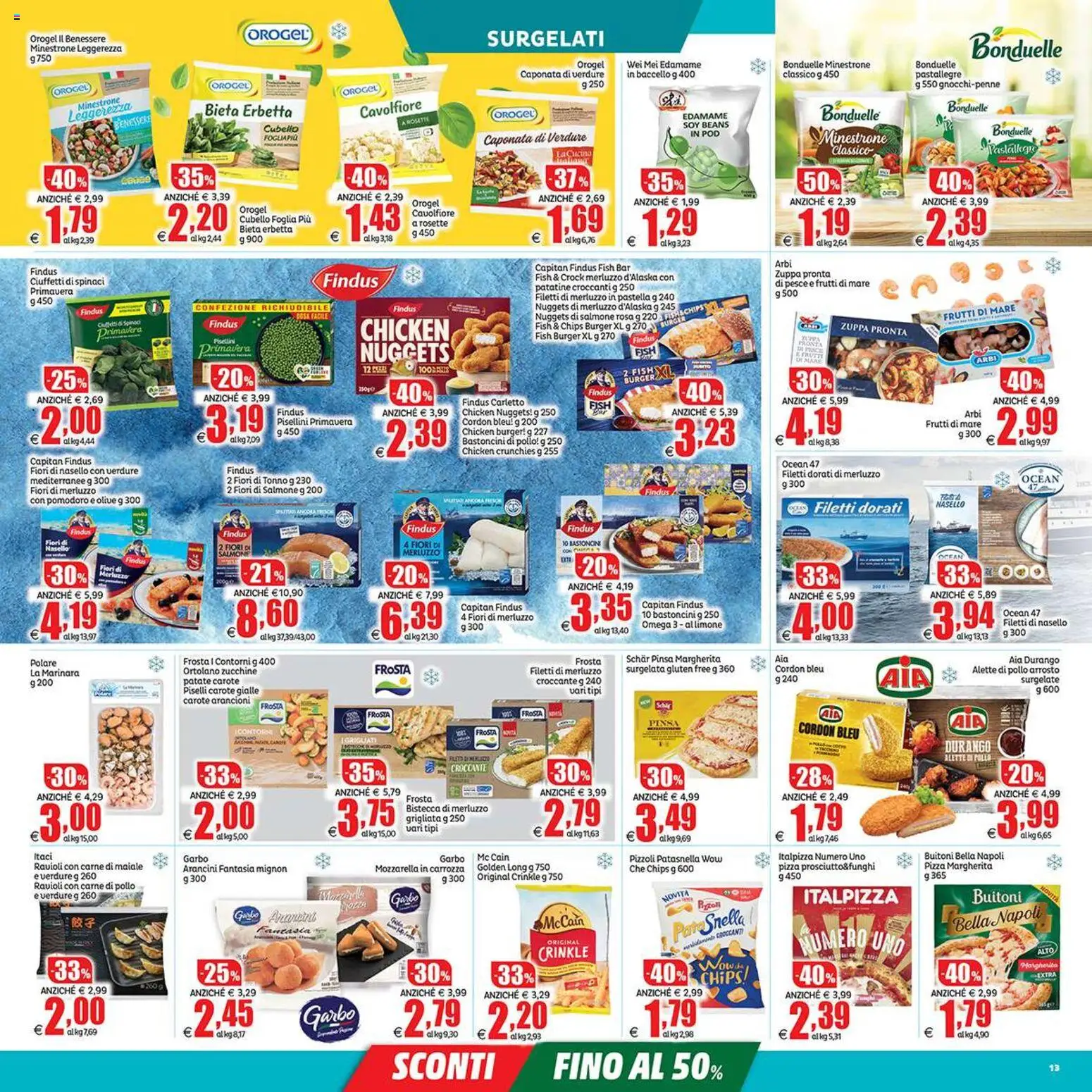 Volantino Elite Supermercati del 06.03.2026 | Pagina: 13 | Prodotti: Pizza, Verdure, Ravioli, Zucchine