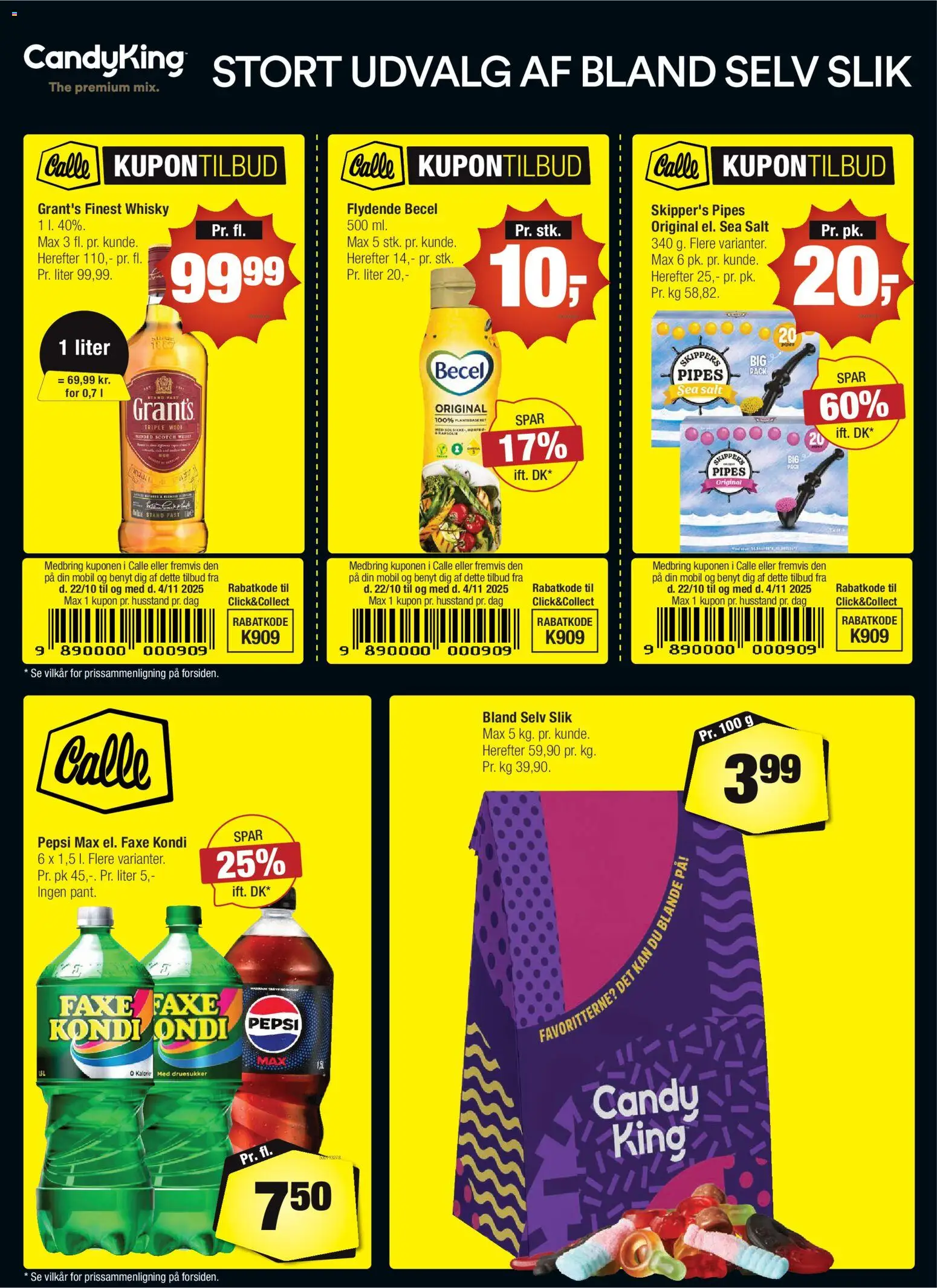 Calle tilbudsavis – gyldig fra 05.11.2025 | Side: 2 | Produkter: Slik, Salt, Pepsi, Pepsi Max