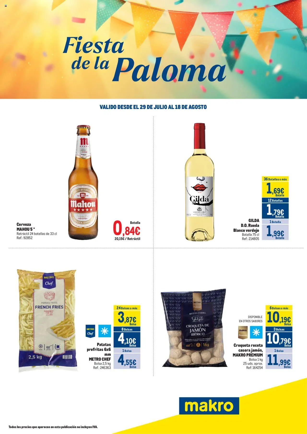 Makro - Fiesta de La Paloma │ válido desde el 29.07.2025 | Página: 1 | Productos: Jamón, Cerveza, Bolsa