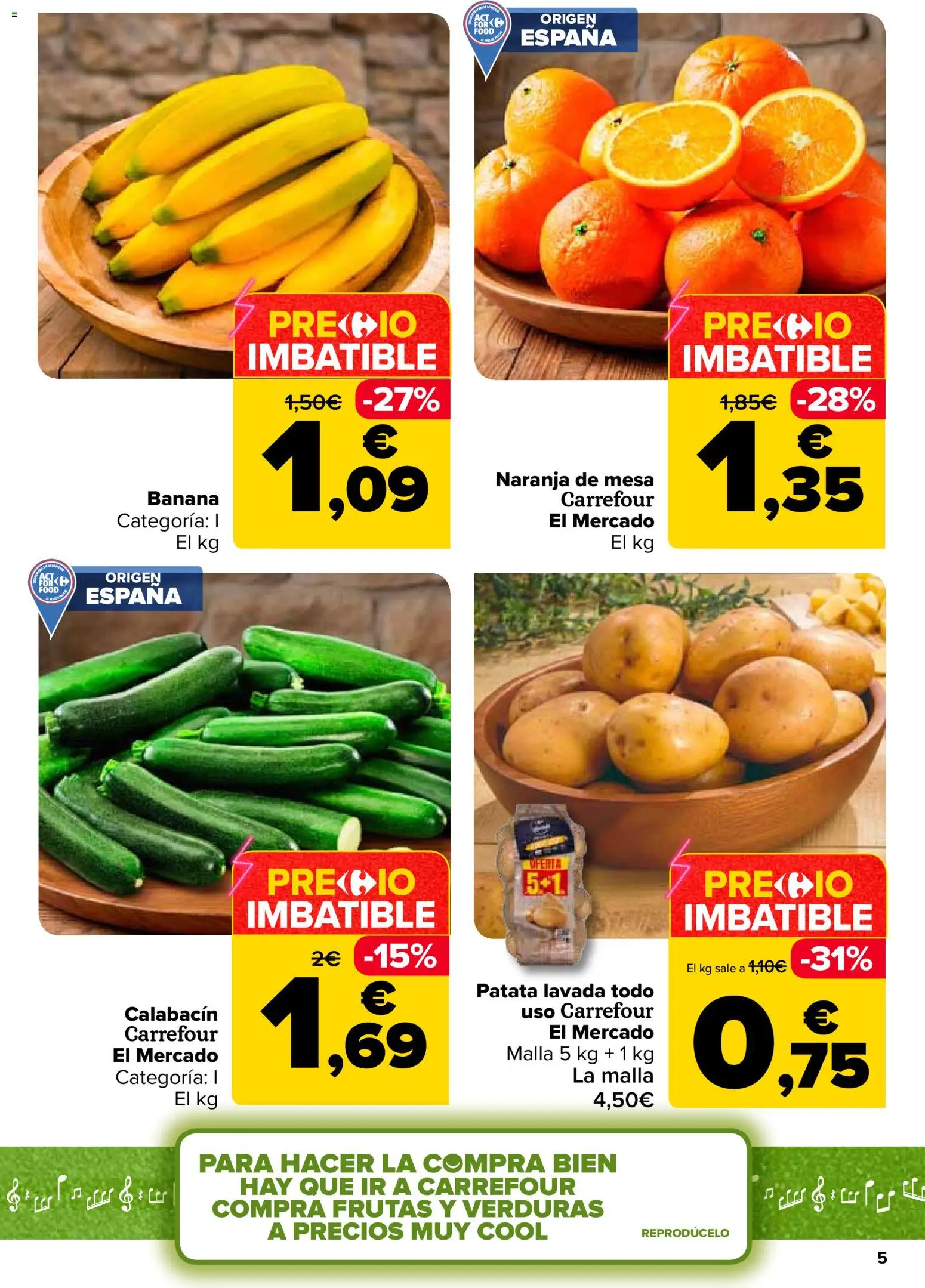 Carrefour folleto │ válido desde el 24.03.2026 | Página: 5 | Productos: Calabacín, Mesa