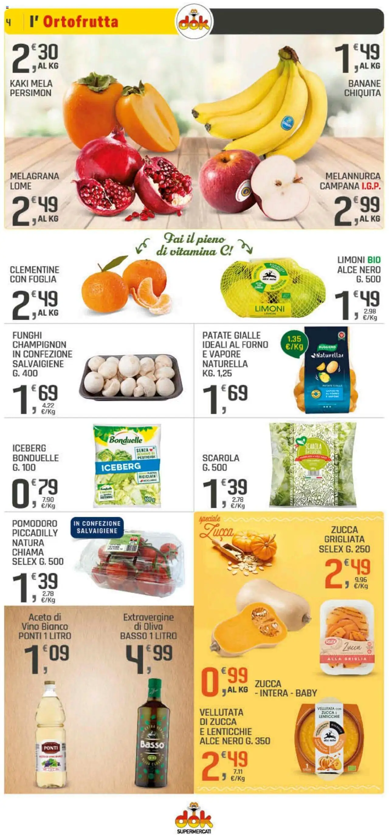 Volantino DOK del 23.10.2025 | Pagina: 4 | Prodotti: Patate, Lenticchie, Vino, Funghi