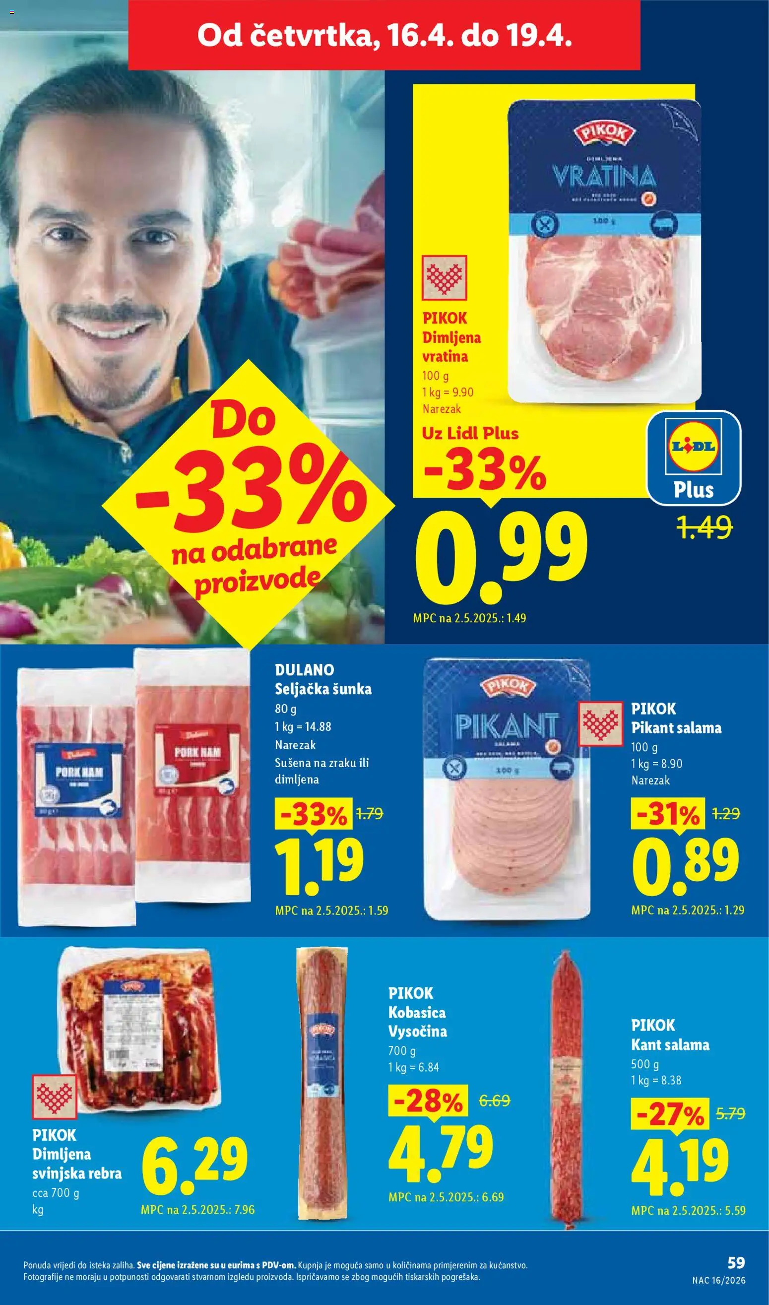 Lidl katalog | vrijedi od 13.04.2026 | Stranica: 59 | Proizvodi: Salama, Šunka, Narezak, Kobasica