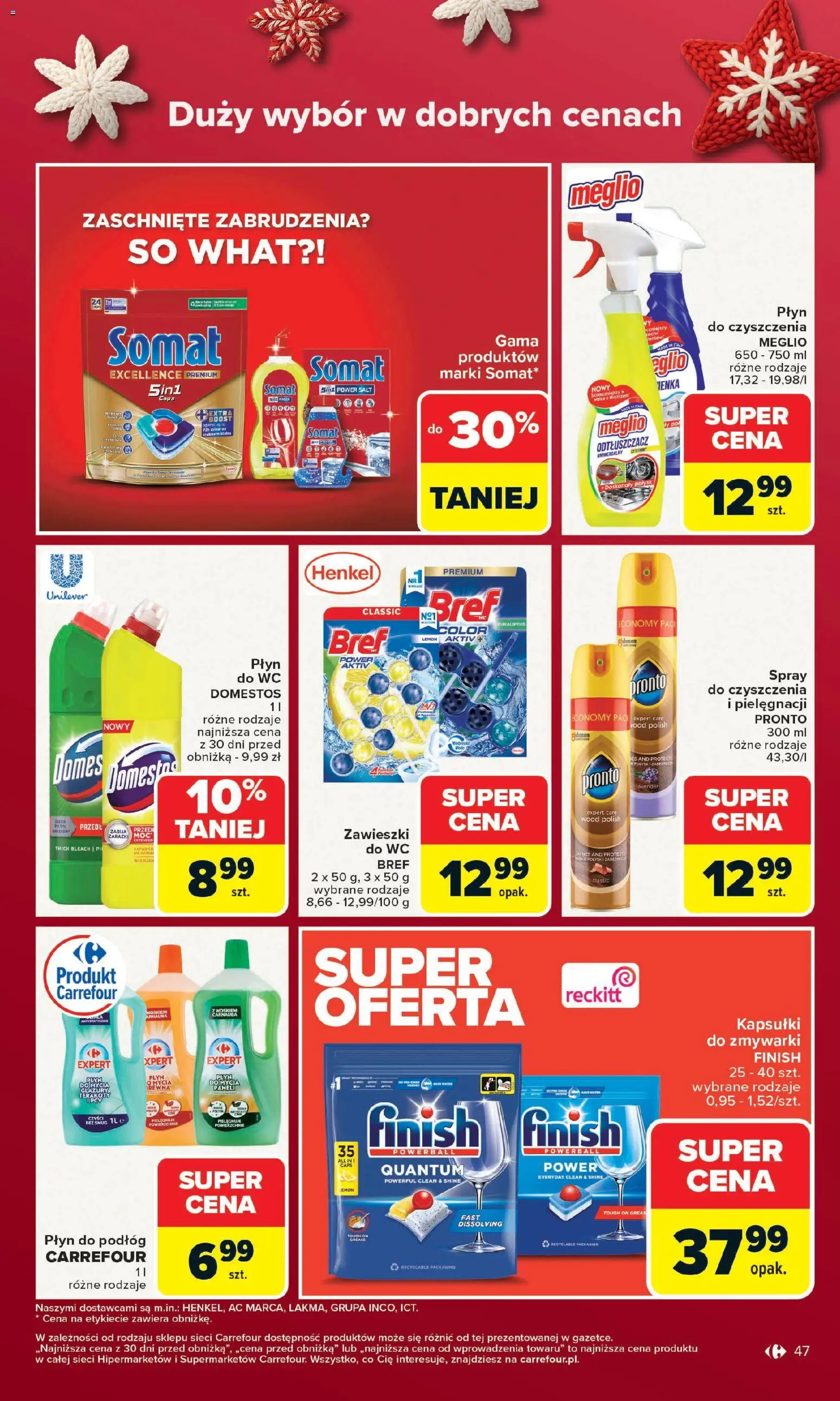 Carrefour Gazetka od 15.12.2025 | Strona: 51 | Produkty: Meglio, Domestos, Finish, Kapsułki do zmywarki