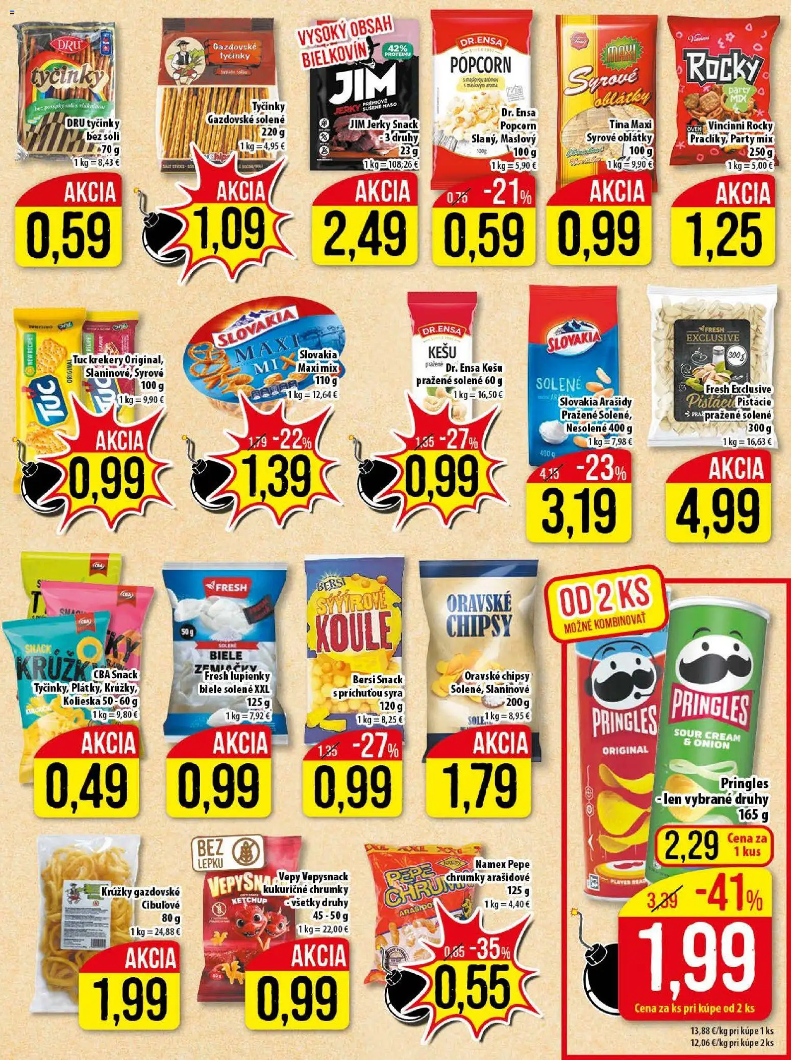 Nové Klas akcie – leták je platný od 02.02.2026 | Strana: 14 | Produkty: Pringles, Chipsy, Arašidy, Pistácie