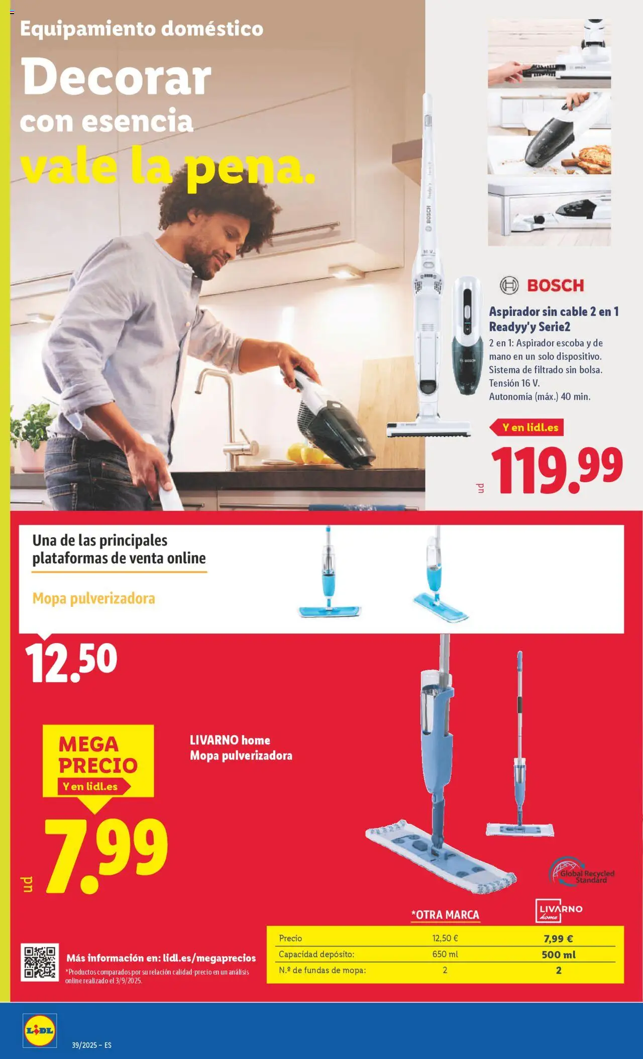 Lidl folleto de bazar │ válido desde el 22.09.2025 | Página: 22 | Productos: Escoba, Cable, Aspirador
