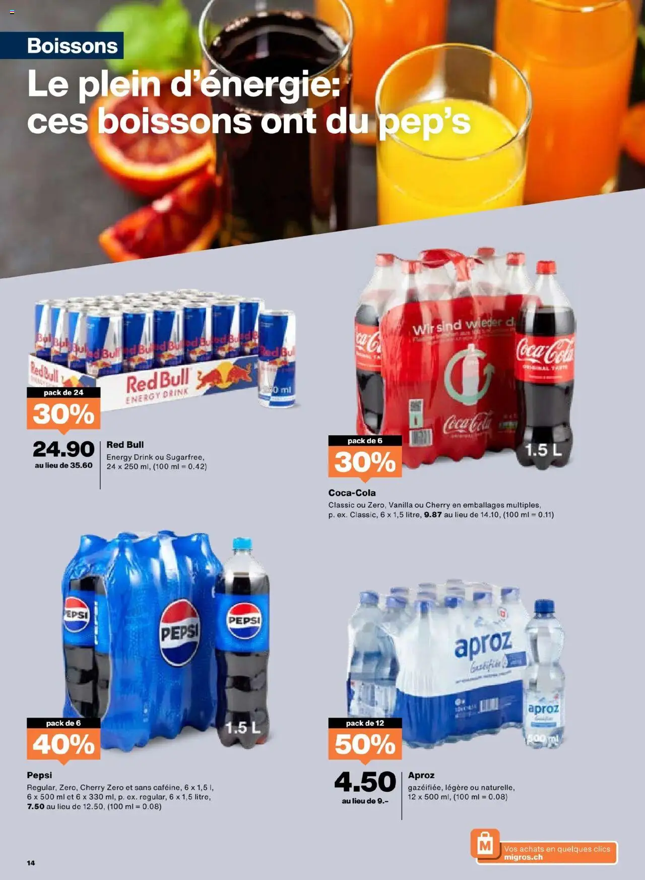 Migros Aktionen FR – gültig ab 23.09.2025 | Seite: 14 | Produkte: Ridge, Red bull, Coca Cola