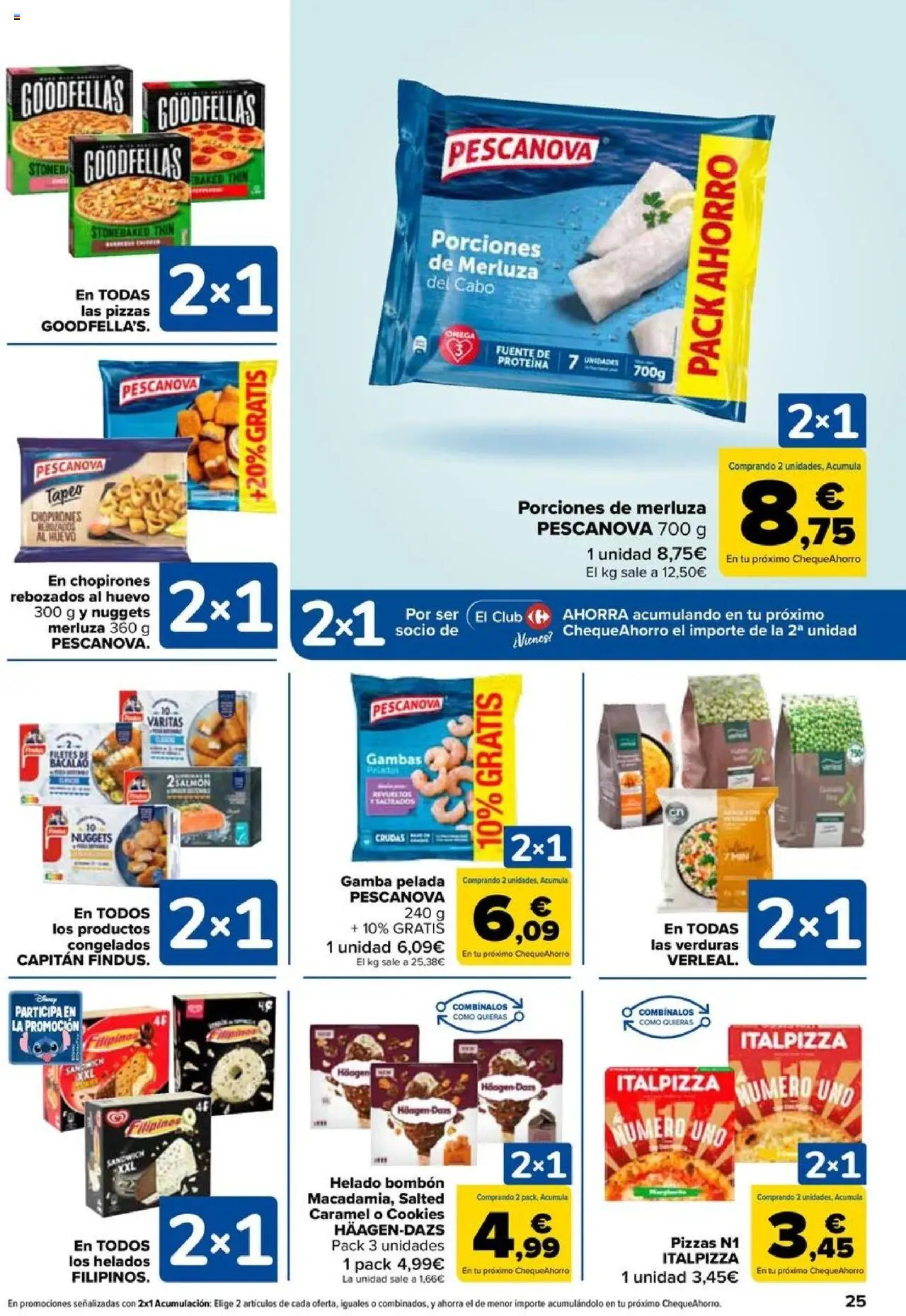 Carrefour folleto │ válido desde el 11.09.2025 | Página: 25 | Productos: Helado bombón, Helado, Gamba, Nuggets
