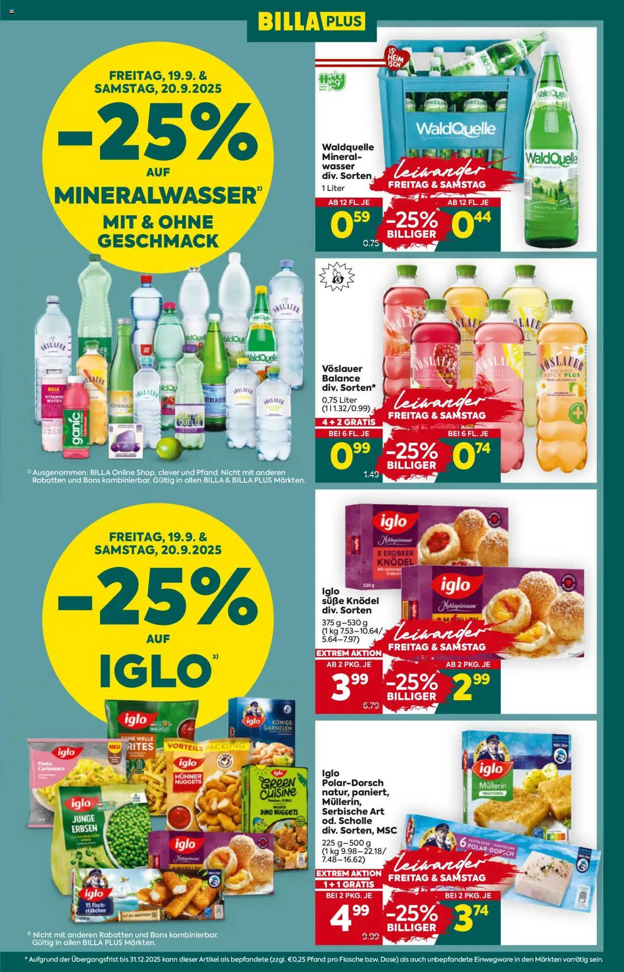 Billa Plus Flugblatt - Steiermark gültig ab 18.09.2025 | Seite: 3 | Produkte: Pasta, Wasser, Erbsen, Fisch