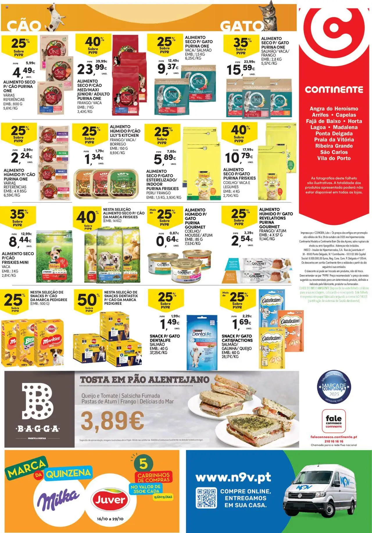 Continente - Açores │ válido de 16.10.2025 | Página: 36 | Produtos: Atum, Pó, Salmão, Salsicha