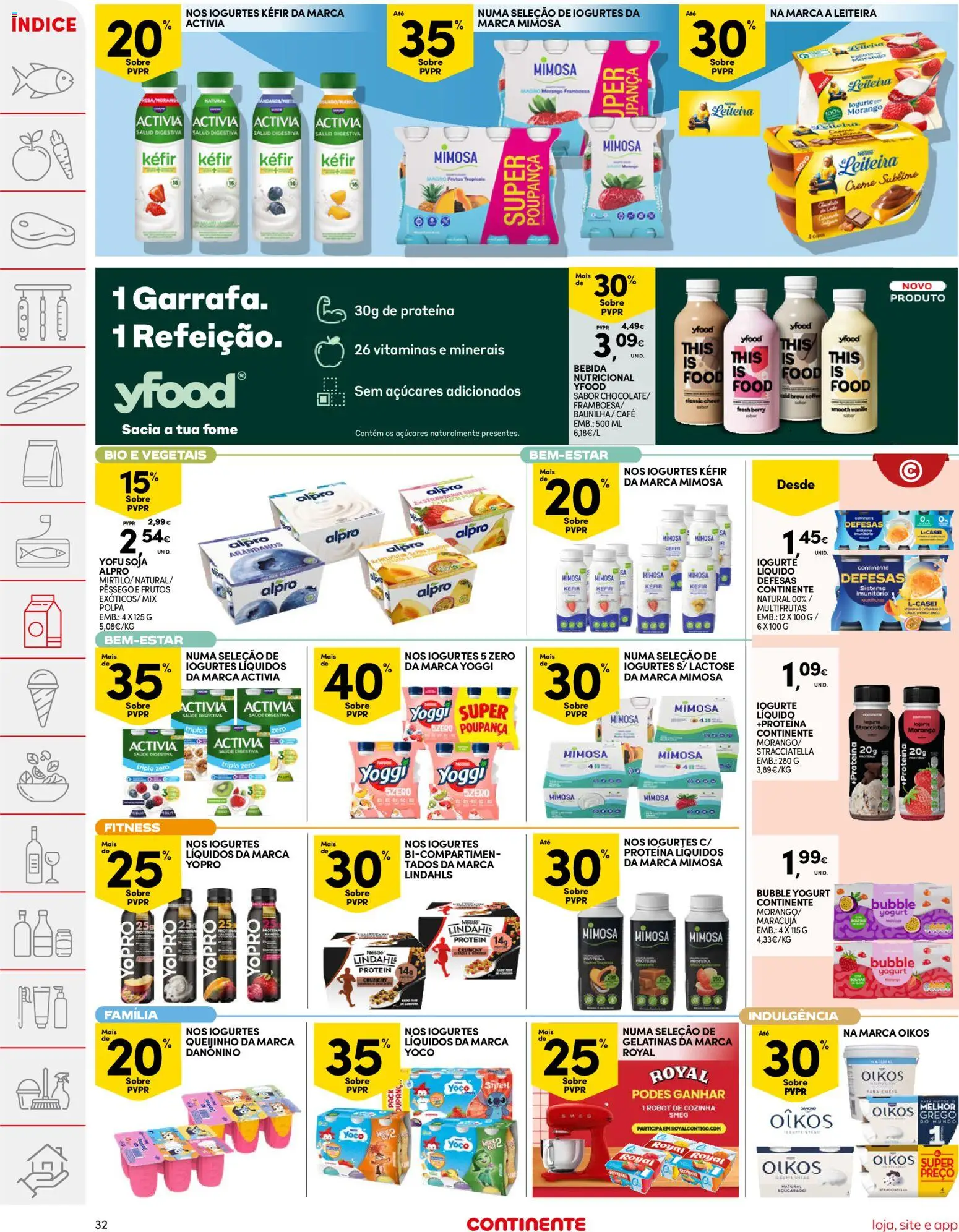 Continente folheto │ válido de 07.04.2026 | Página: 32 | Produtos: Soja, Iogurtes, Activia triplo zero, Iogurte