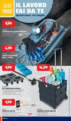 Anteprima del volantino CARRELLO PACK AND GO, pieghevole e robusto • facile da montare • dimensioni: 46,4 x 37,8 x 46 cm (L x l x h) valido a partire dal 02.03.2026 | Pagina: 18 | Prodotti: Telecomando, Tè, Guanti, Trolley