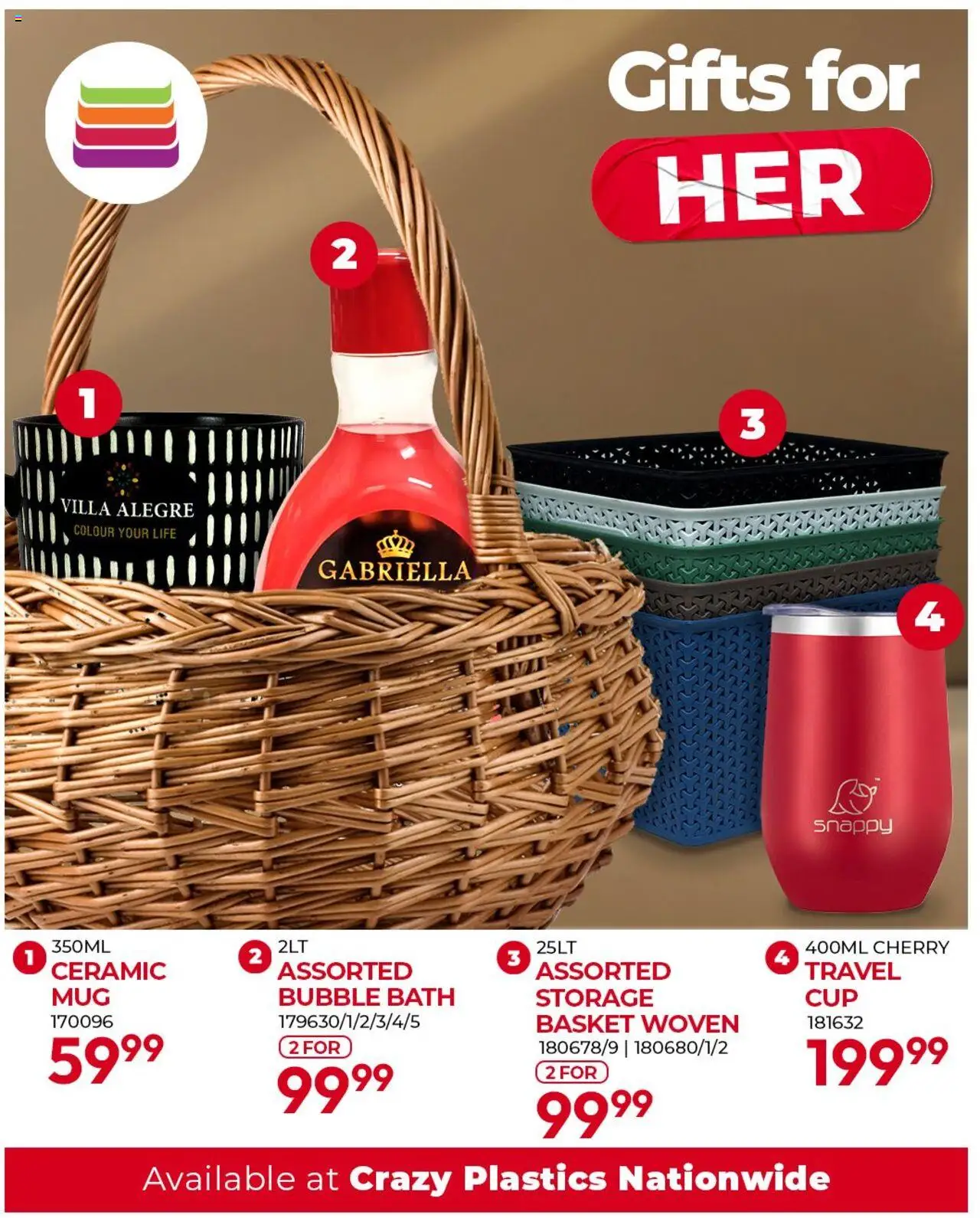Crazy Plastics Women’s Month Gifts │ valid from 07.08.2025 | Page: 1 | Products: Bath, Basket