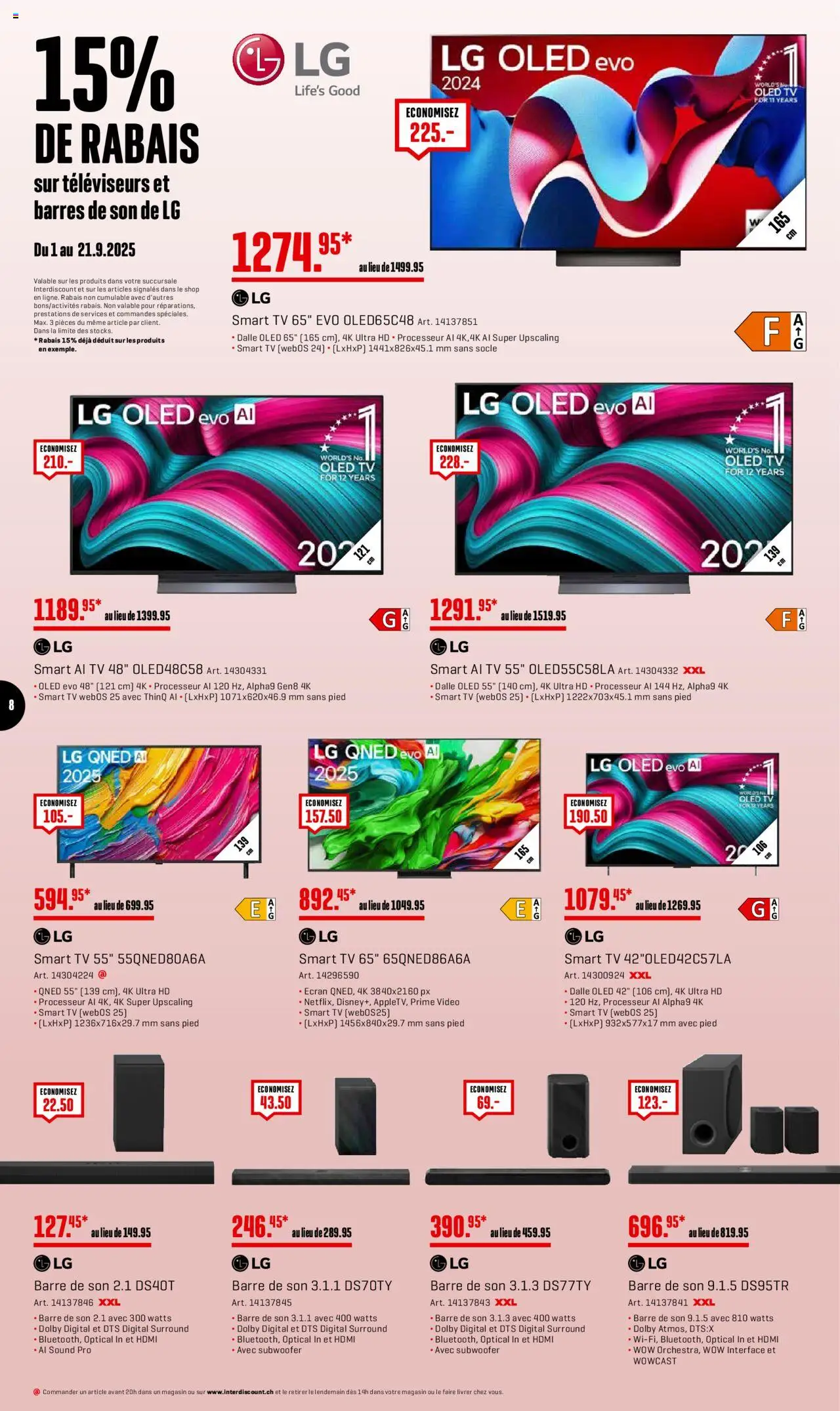 Interdiscount Aktionen Brand Love FR – gültig ab 08.09.2025 | Seite: 8 | Produkte: TV, Video, LG