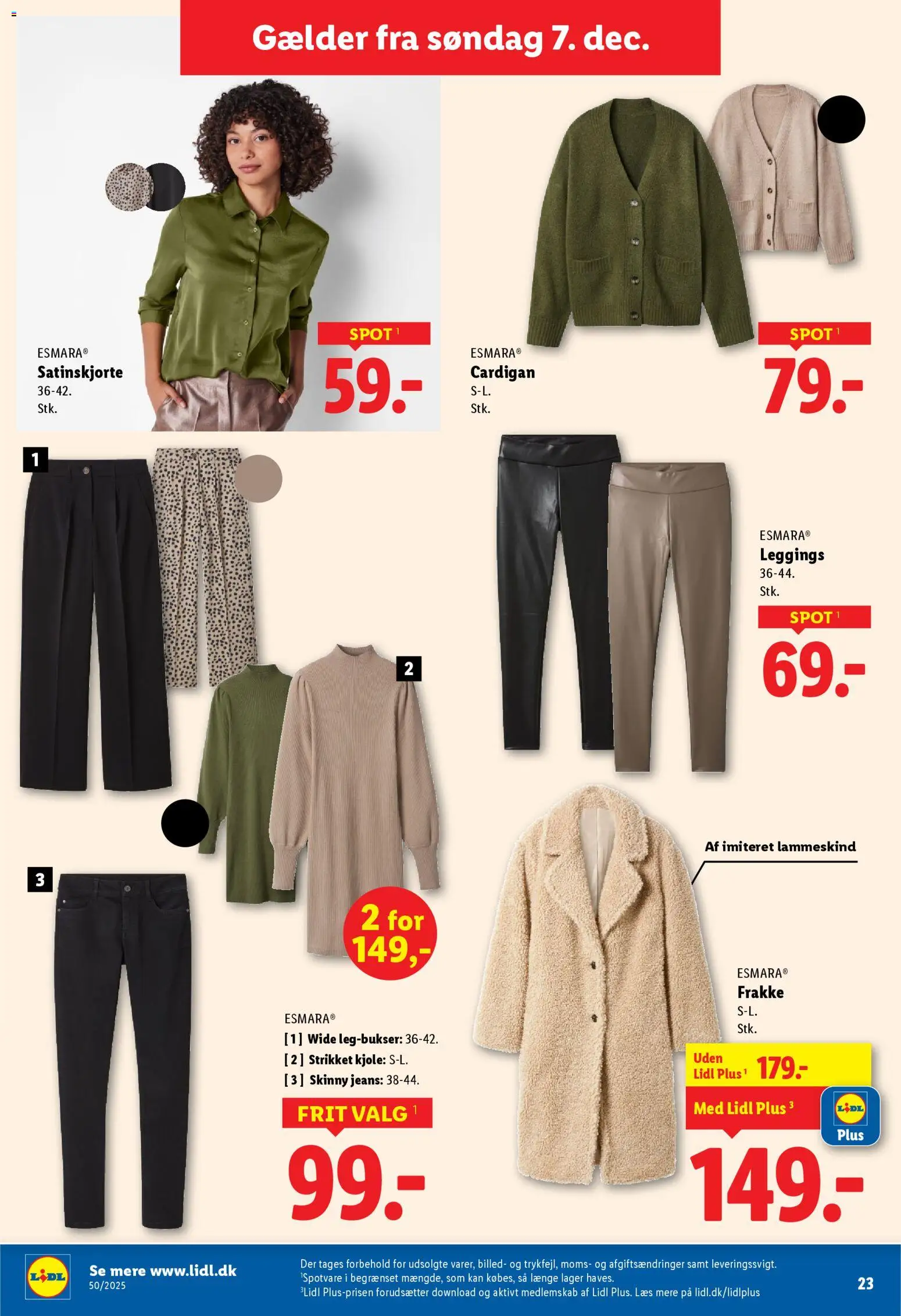 Lidl tilbudsavis – gyldig fra 07.12.2025 | Side: 9 | Produkter: Frakke, Leggings, Cardigan, Søm