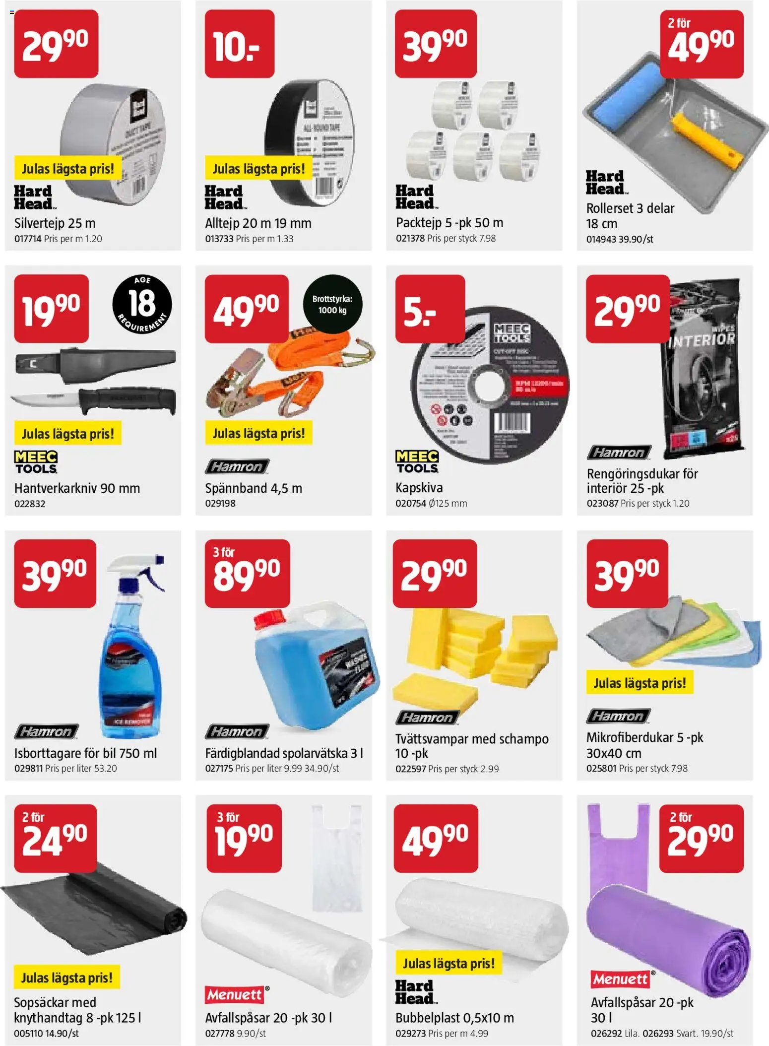 Jula reklamblad aktuell från 15.01.2026 | Sida: 7 | Produkter: Schampo, Bubbelplast, Silvertejp, Spolarvätska
