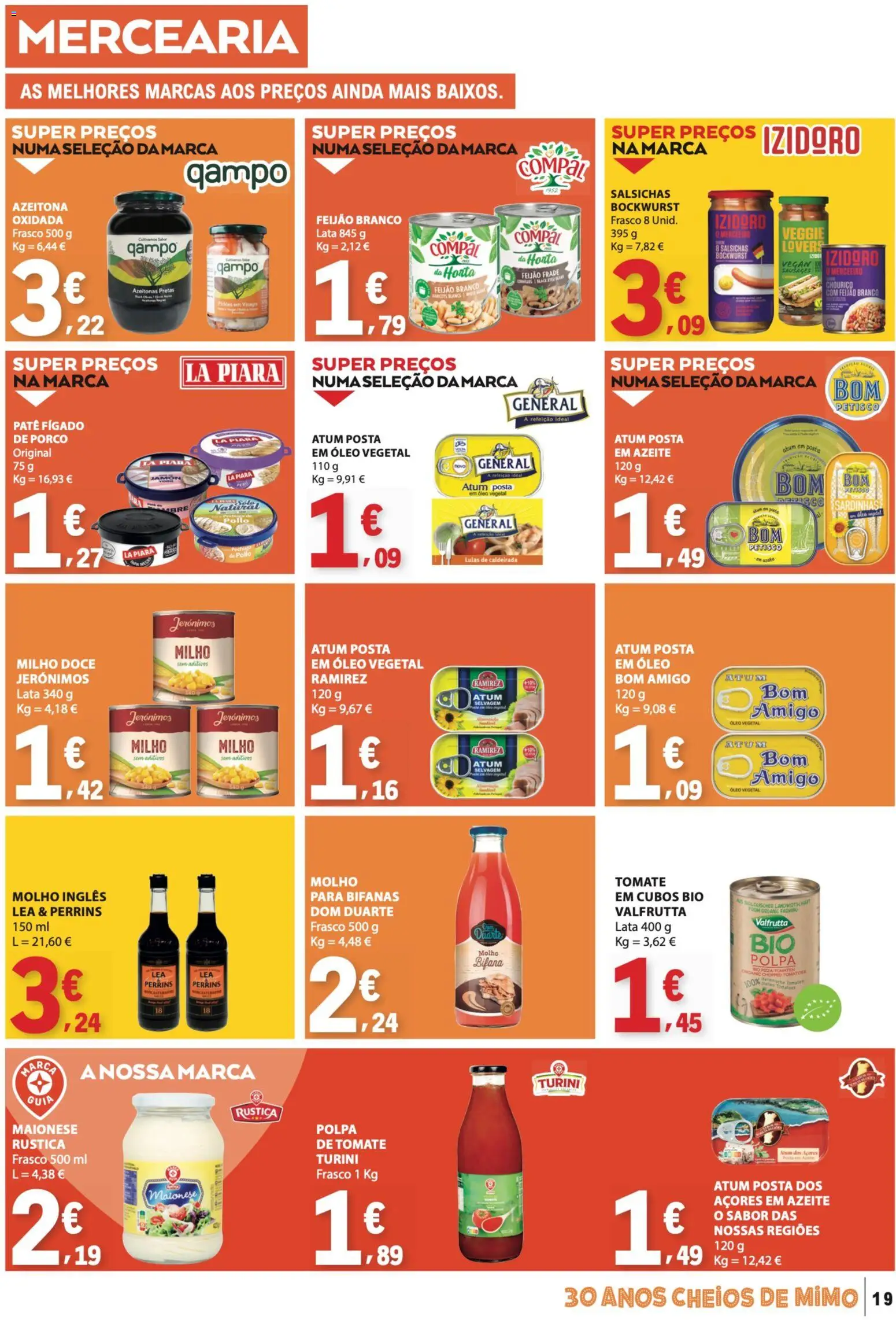 E.Leclerc folheto │ válido de 19.03.2026 | Página: 19 | Produtos: Atum, Porta, Maionese, Milho