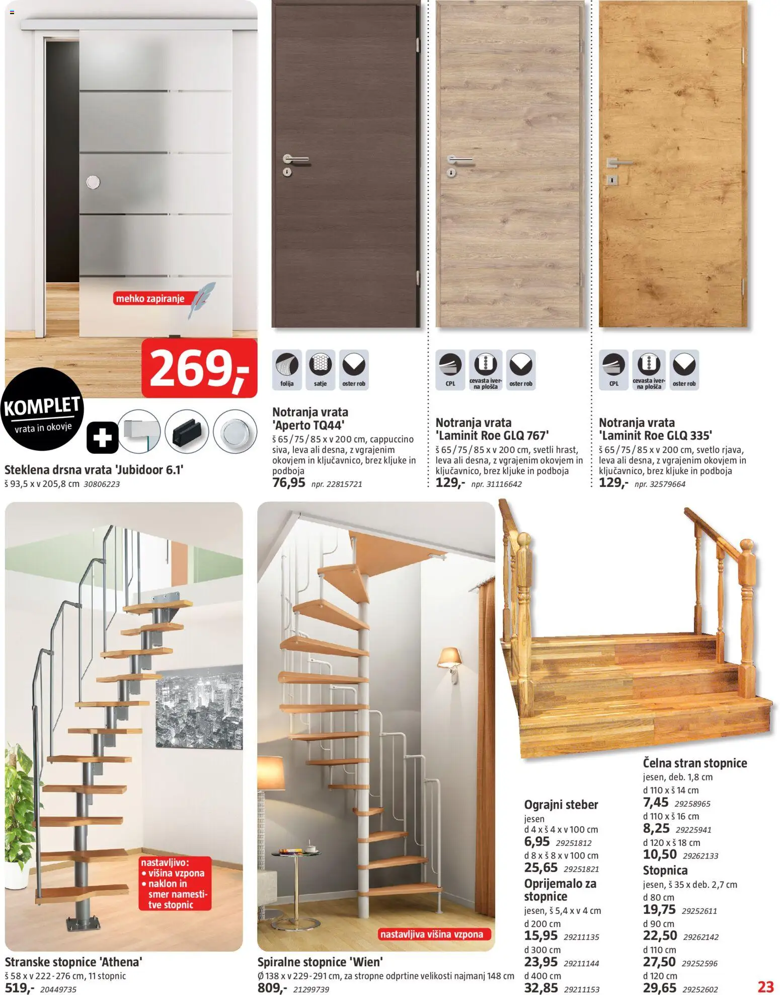 Novi Bauhaus katalog ponudbe – veljaven od 29.01.2026 | Stran: 23 | Izdelki: Stopnice, Drsna vrata, Folija, Vrata