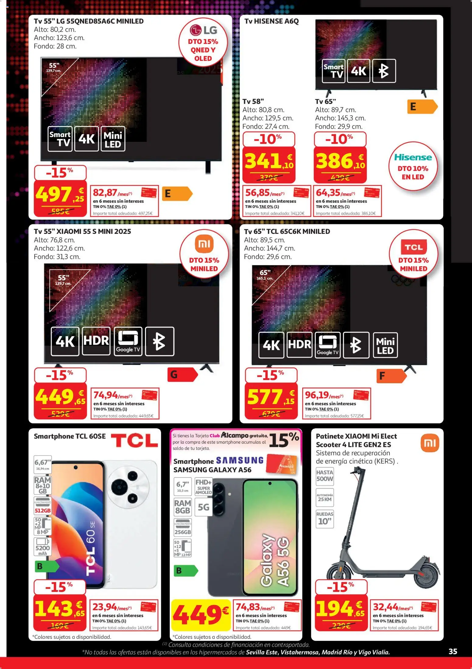 Alcampo  HG General Cat │ válido desde el 07.04.2026 | Página: 35 | Productos: Smartphone Samsung, Patinete, Smartphone