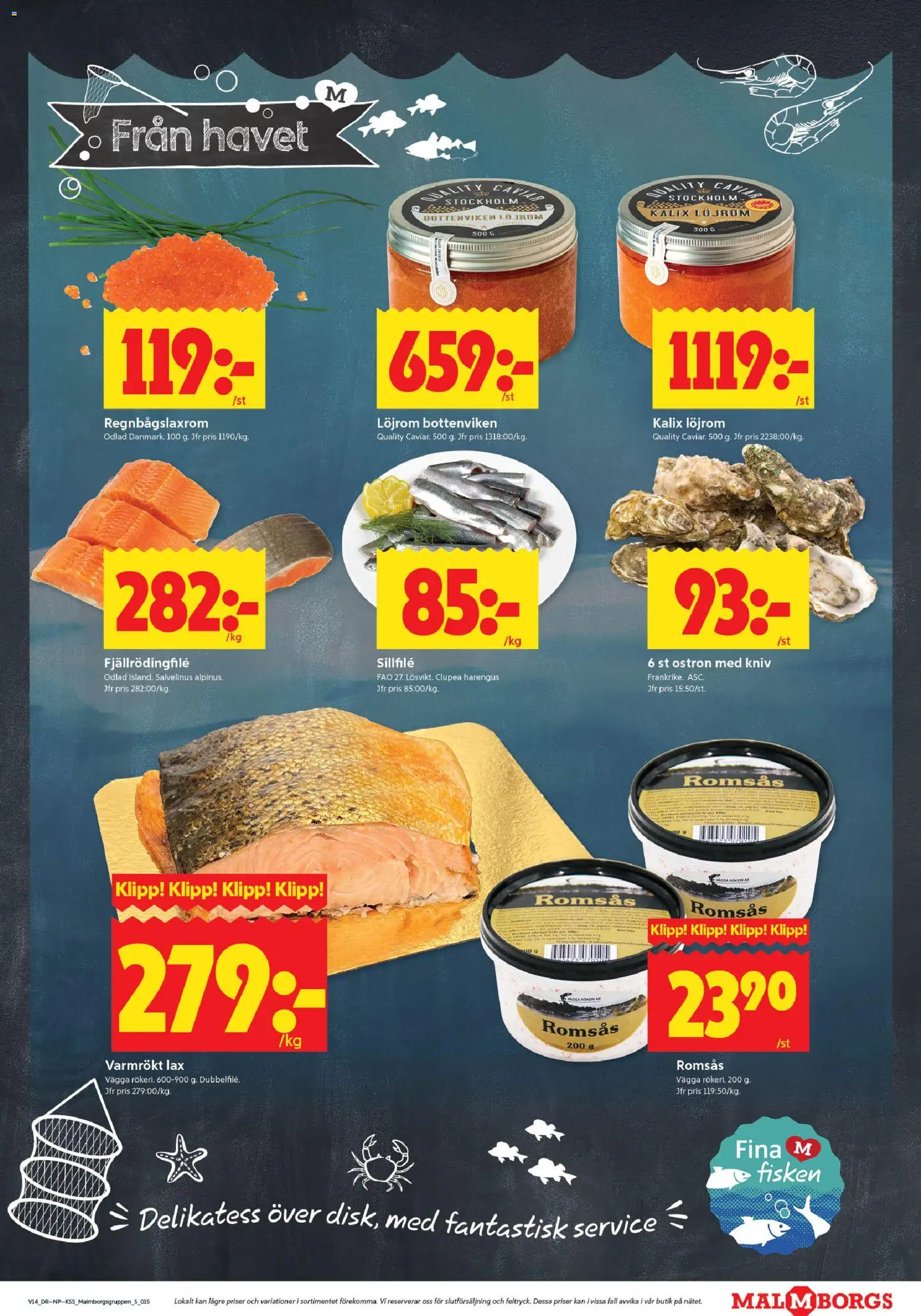 ICA Kvantum reklamblad aktuell från 30.03.2026 | Sida: 15 | Produkter: Löjrom, Romsås, Lax, Fisken
