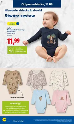 lupilu® Kopertowe body niemowlęce z biobawełny, Kopertowe body niemowlęce z biobawełny, rozmiary: 50-80, 6 wzorów od 15.09.2025 | Strona: 22 | Produkty: Body