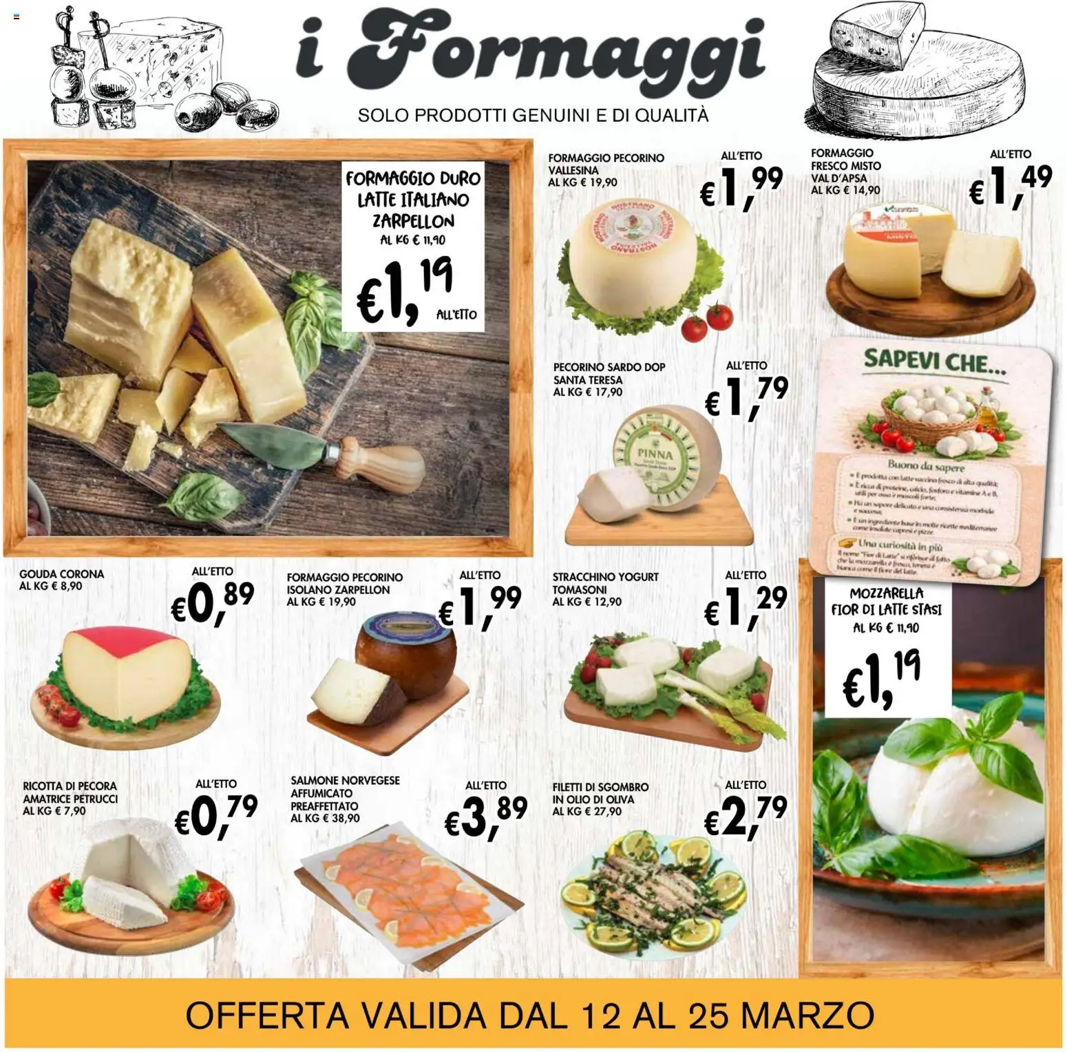 Volantino Coal del 12.03.2026 | Pagina: 6 | Prodotti: Salmone, Stracchino, Sgombro, Pecorino