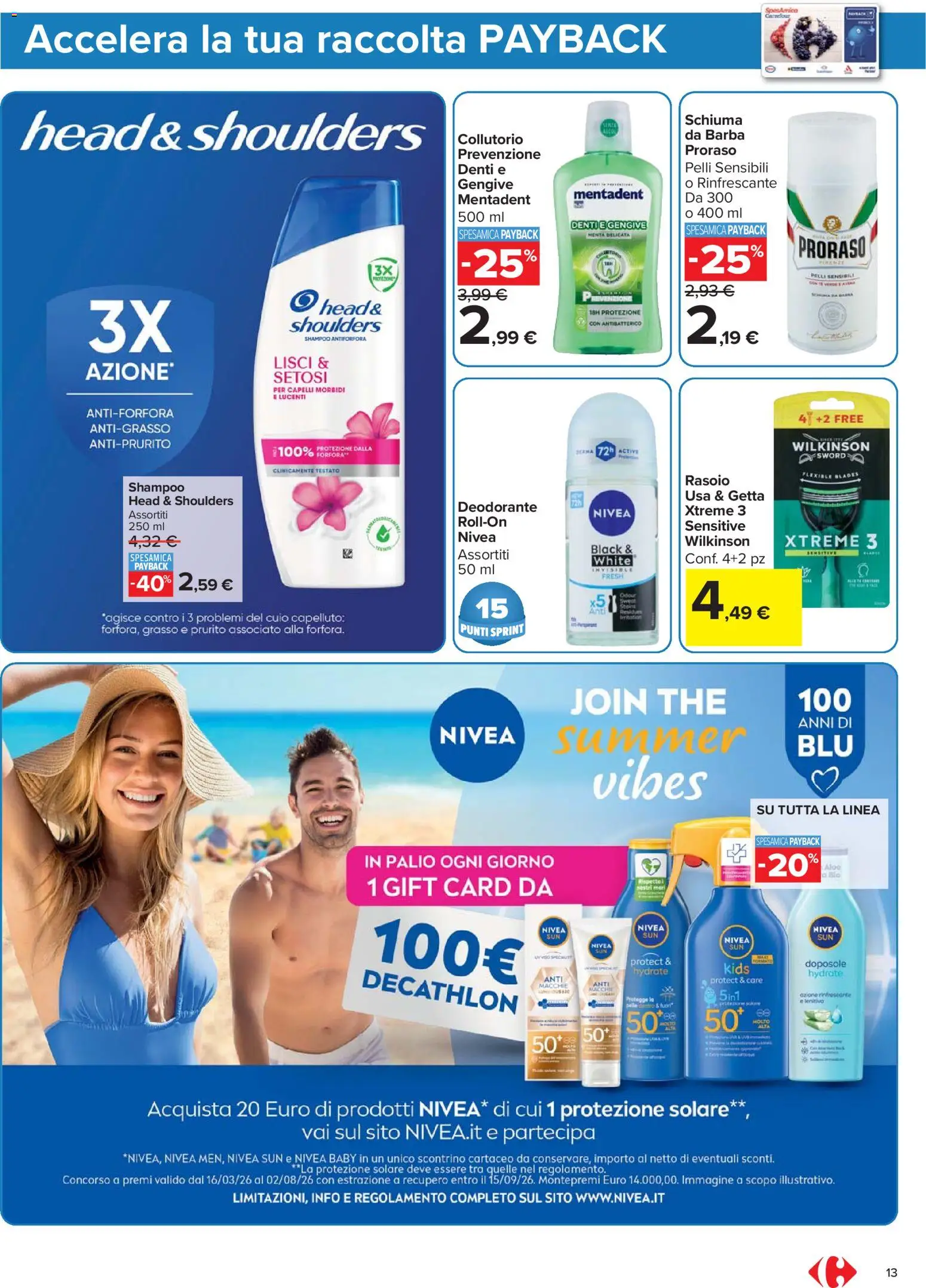 Volantino Carrefour del 07.04.2026 | Pagina: 13 | Prodotti: Rasoio, Collutorio, The, Menta