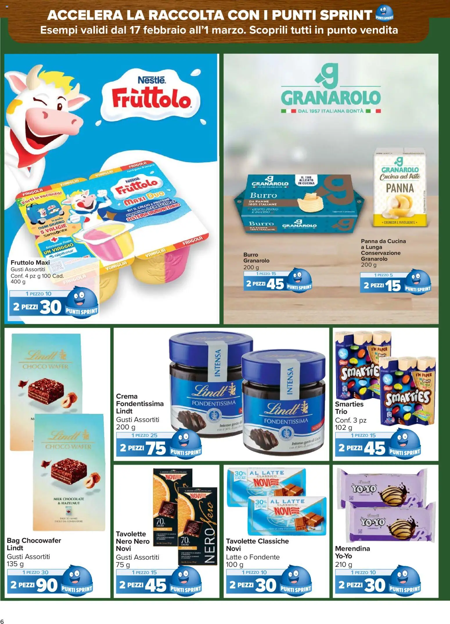 Volantino Carrefour del 17.02.2026 | Pagina: 6 | Prodotti: Pollo, Panna, Latte, Burro