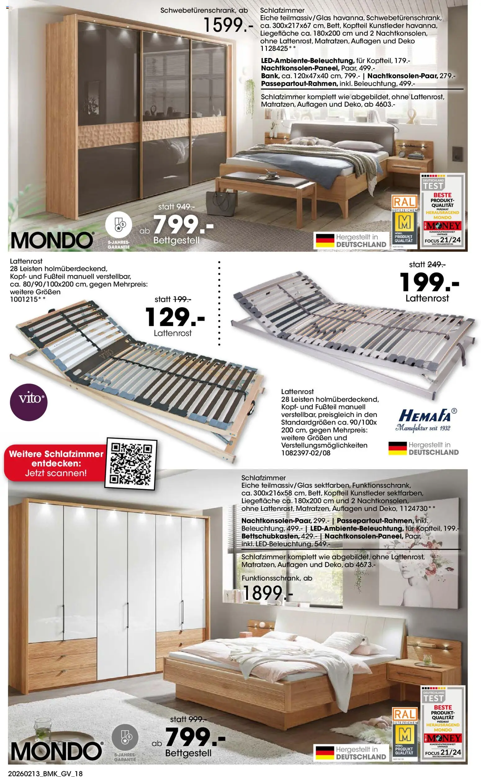 Möbel Martin Küchenmesse – gültig ab 13.02.2026 | Seite: 18 | Produkte: Lattenrost