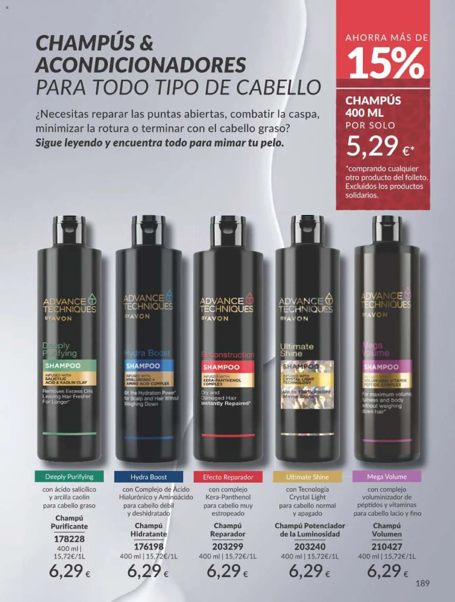 Catálogo AVON campaña 11 Black Friday │ válido desde el 01.11.2025 | Página: 189 | Productos: Champú, Body