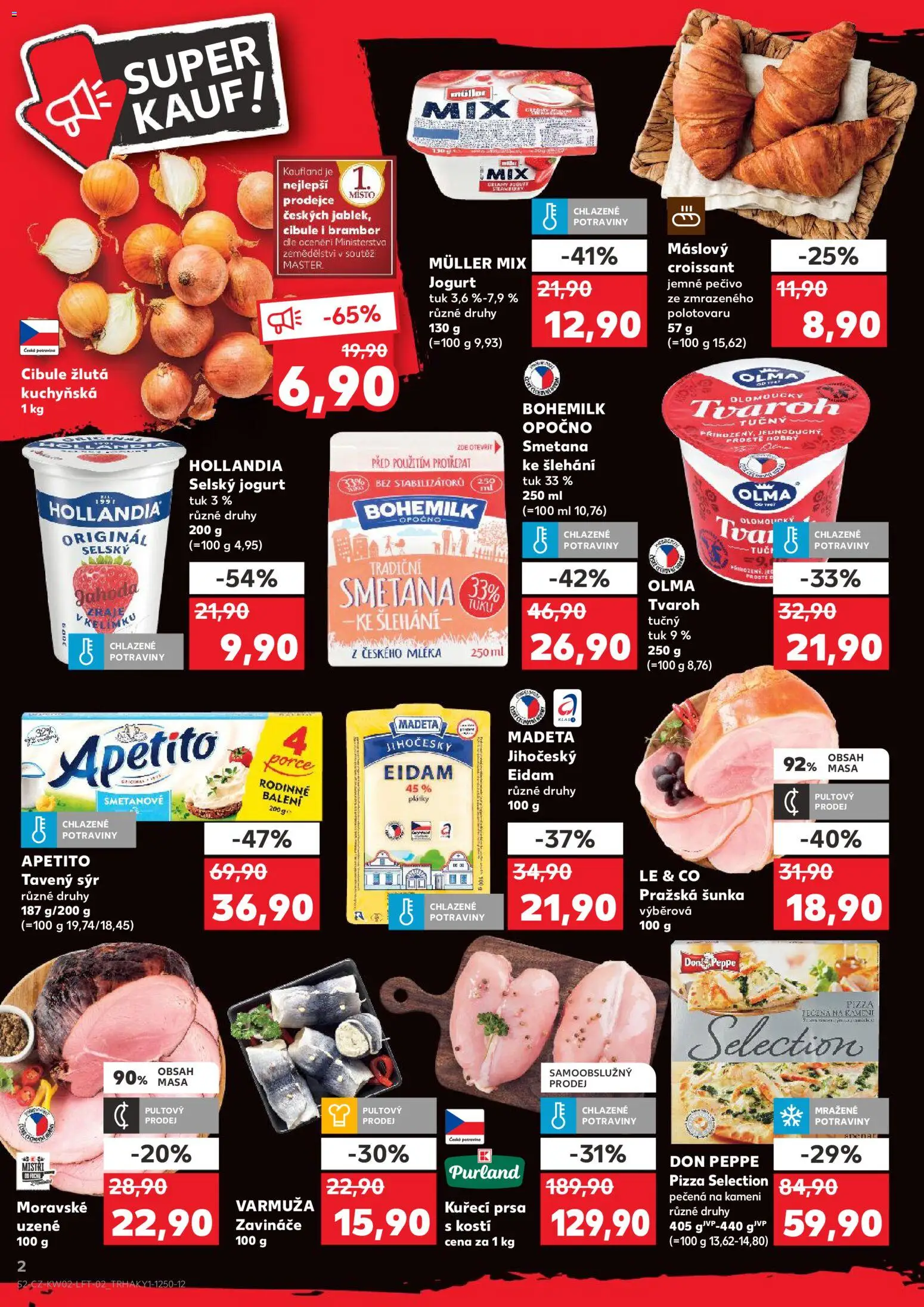 Kaufland leták - Ostrava od 07.01.2026 | Strana: 2 | Produkty: Pizza, Steak, Moravské uzené, Hollandia