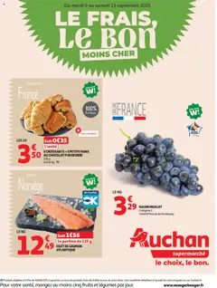 Auchan - Le frais, le bon moins cher - Voorbeeld van een folder van Auchan, geldig van 09.09.2025