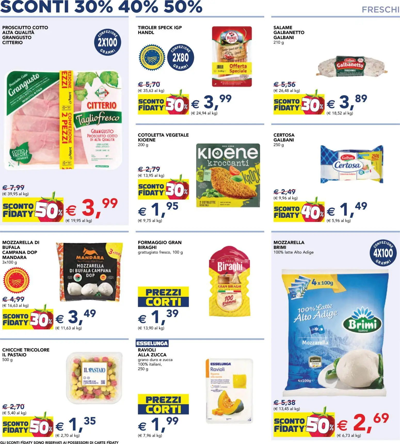 Volantino Esselunga S del 23.04.2026 | Pagina: 2 | Prodotti: Mozzarella, Prosciutto, Zucca, Ravioli