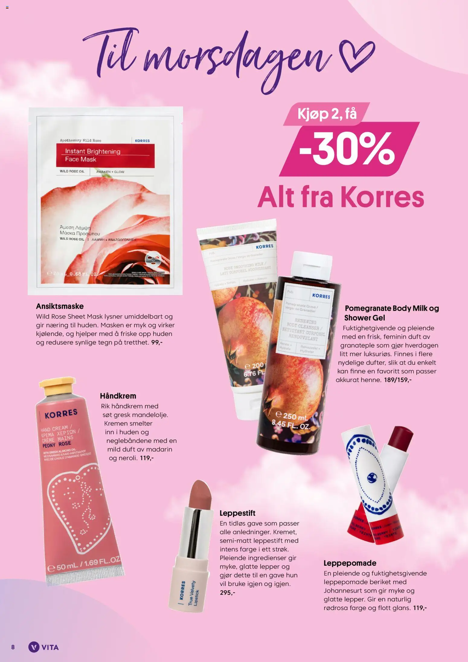 {H1} | Side: 8 | Produkter: Håndkrem, Shower Gel, Leppepomade, Duft