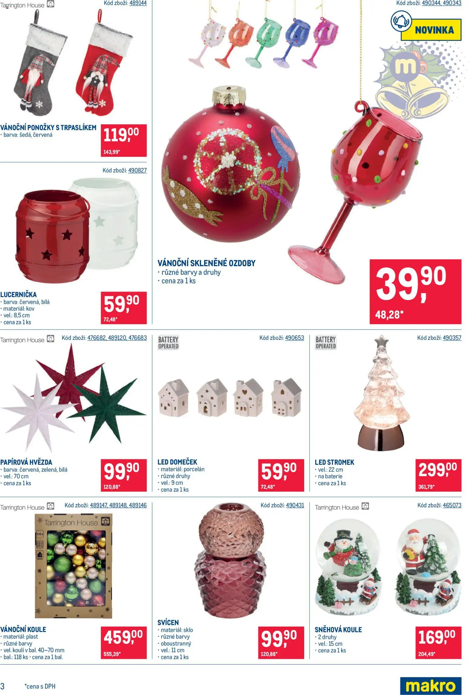 Makro leták - Dekorace od 22.10.2025 | Strana: 3 | Produkty: Svícen, Baterie, Barvy, LED