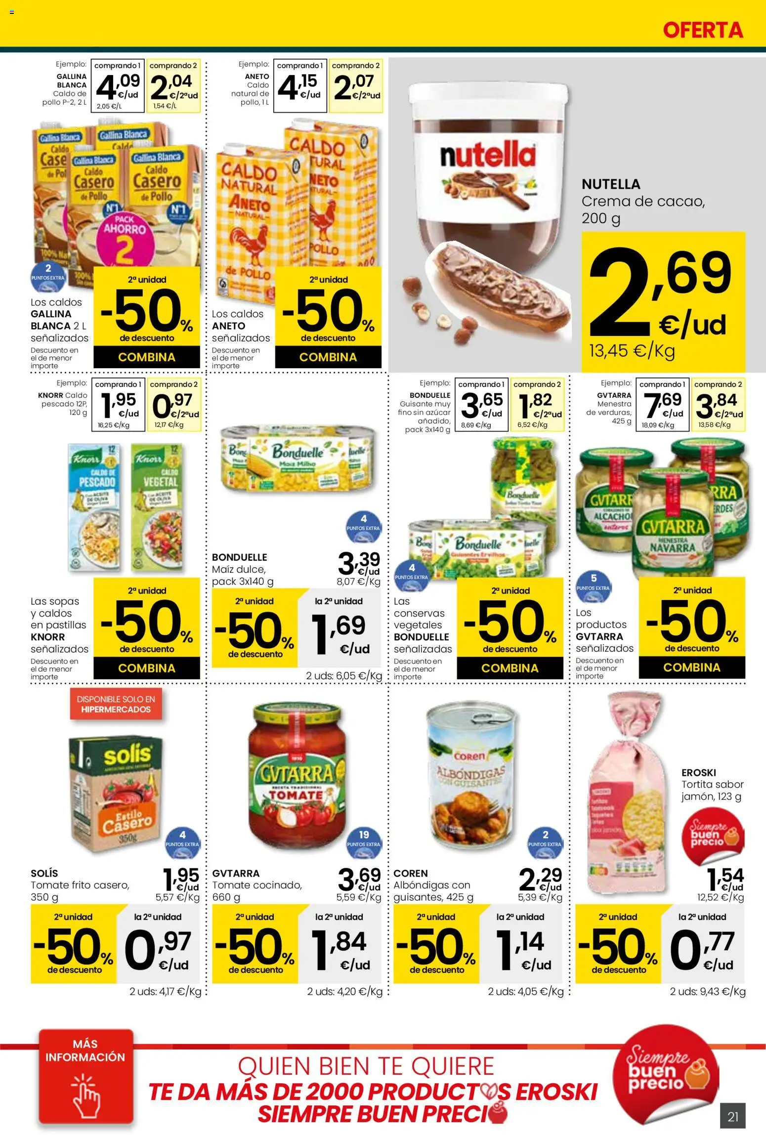 Eroski - Siempre a buen precio │ válido desde el 29.01.2026 | Página: 21 | Productos: Pescado, Crema, Té, Κλειδαριά της πόρτας