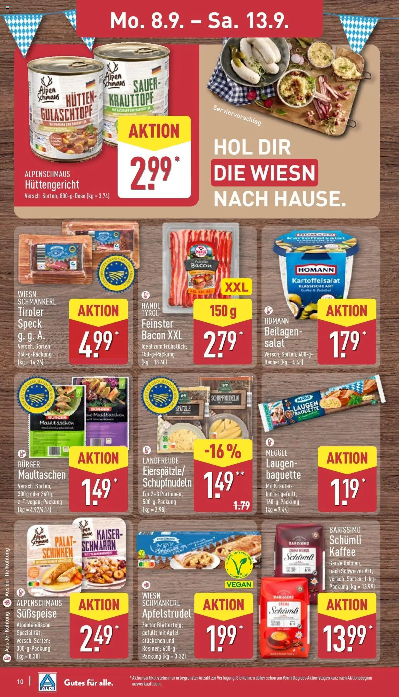 Aldi Prospekt Hildburghausen – gültig ab 07.09.2025 | Seite: 14 | Produkte: Äpfel, Baguette, Schinken, Salat