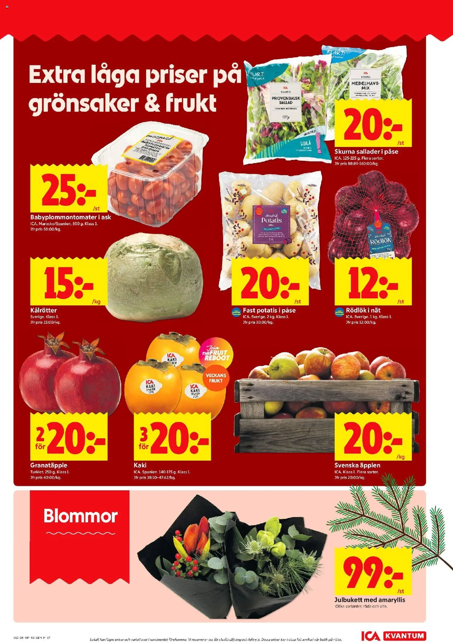 ICA Kvantum reklamblad aktuell från 22.12.2025 | Sida: 7 | Produkter: Gem, Rödlök, Potatis, Sallad