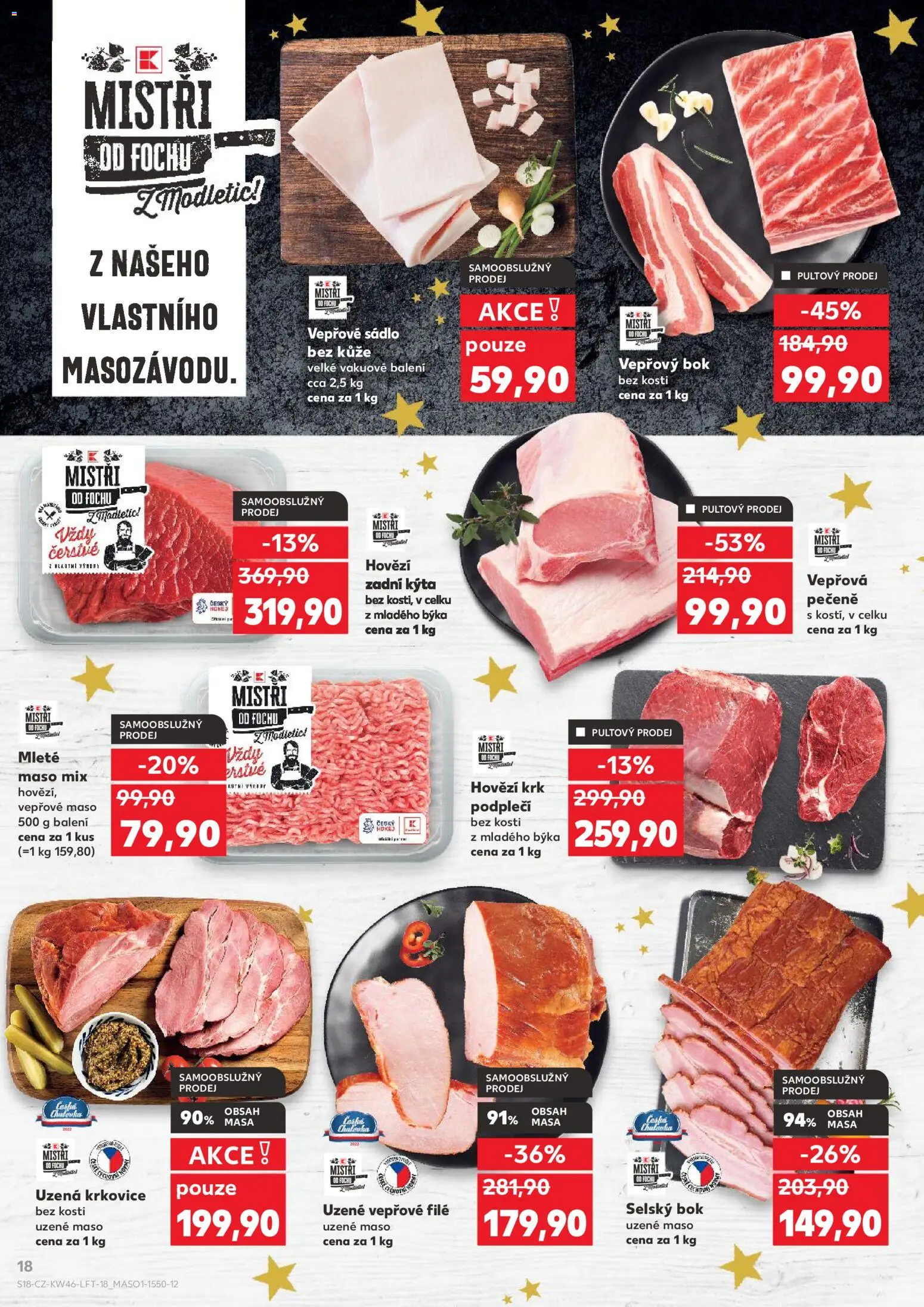 Kaufland leták - Praha 8 od 12.11.2025 | Strana: 18 | Produkty: Vepřová pečeně, Krkovice, Kýta, Uzená krkovice