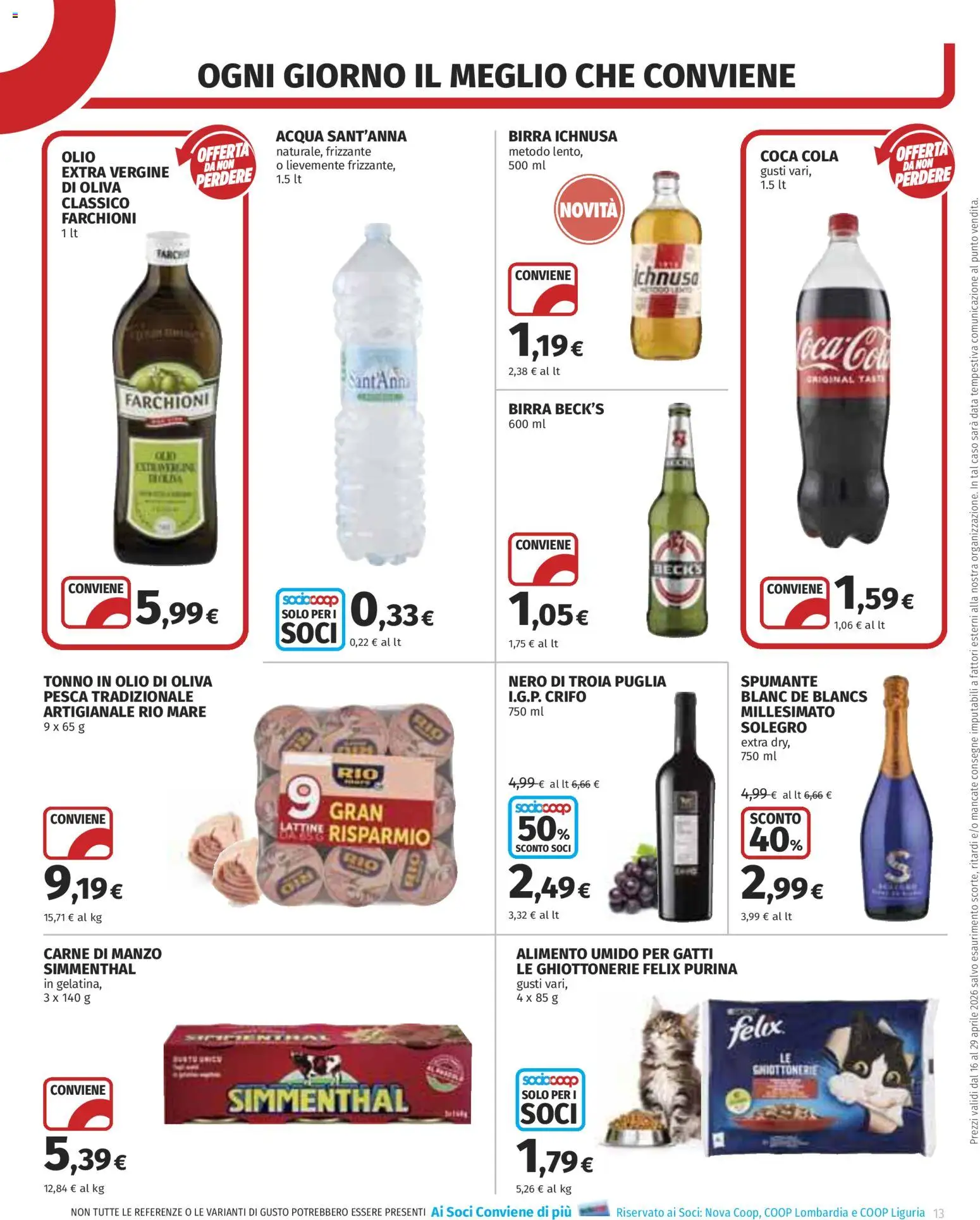 Volantino COOP del 16.04.2026 | Pagina: 13 | Prodotti: Manzo, Data, Spumante, Olio di Oliva