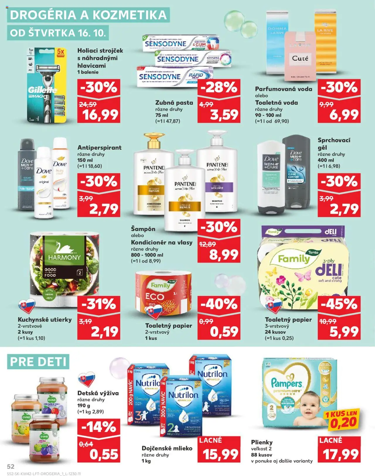 Nové Kaufland akcie – leták je platný od 16.10.2025 | Strana: 52 | Produkty: Strojček, Holiaci strojček, Toaletná voda, Kondicionér