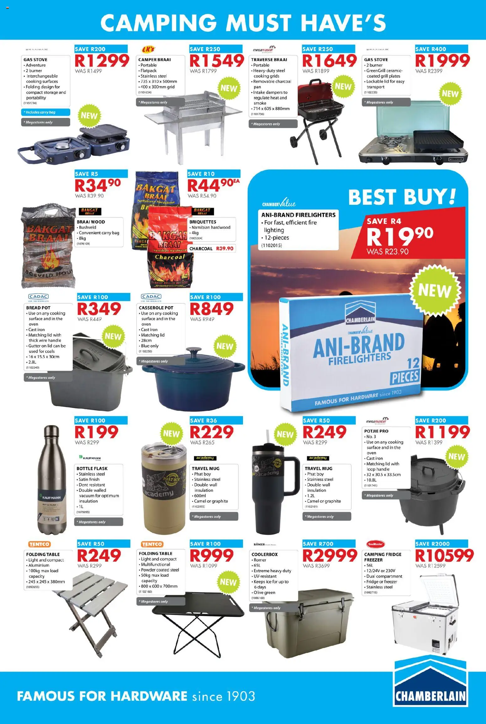 New Chamberlain Superb Easter Savings catalogue – valid from 19.03.2026 | Page: 3 | Products: Table, Flask, Bread, Gas stove