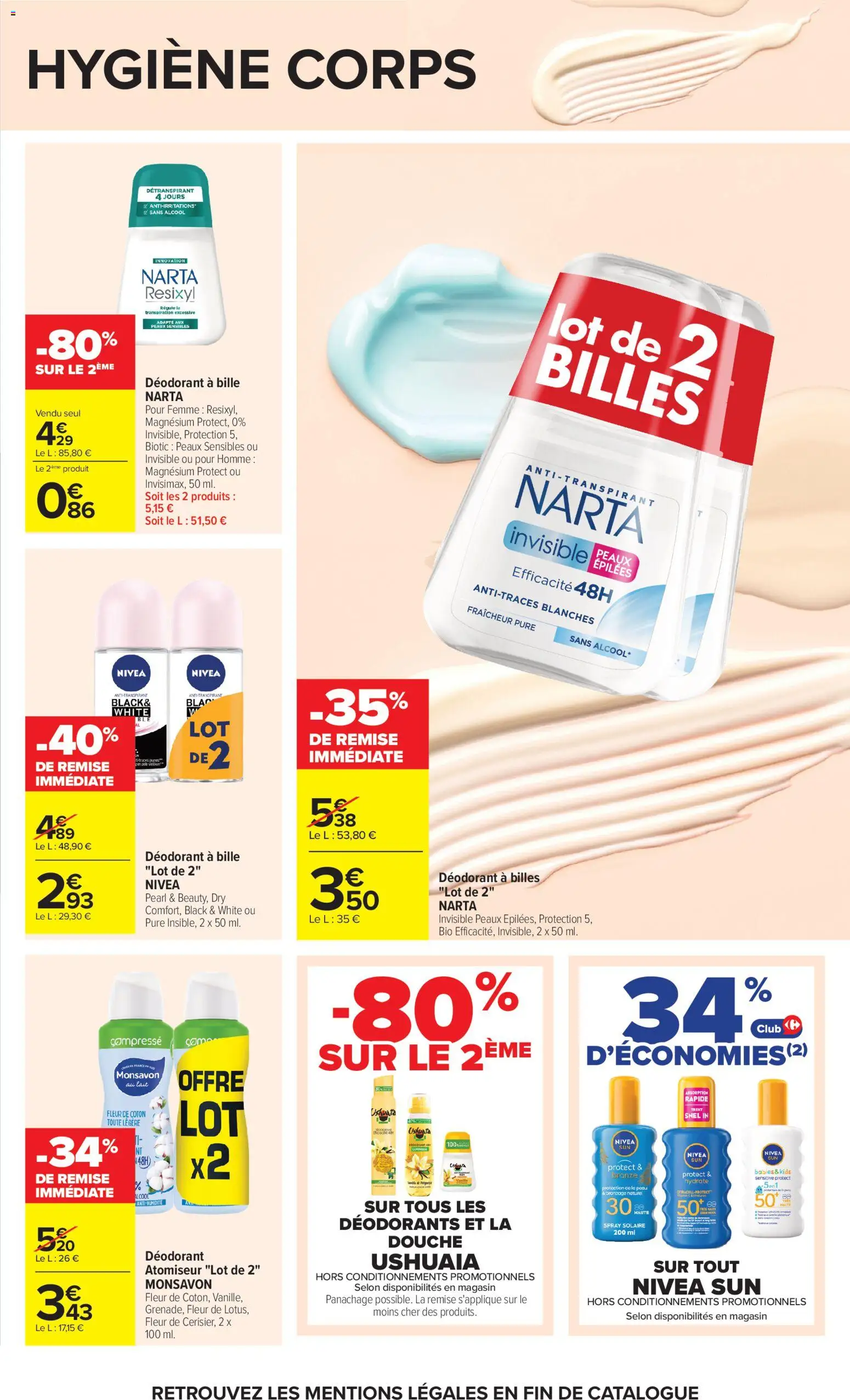 {H1} | Page: 29 | Produits: Alcool, Coton, Déodorant, Douche